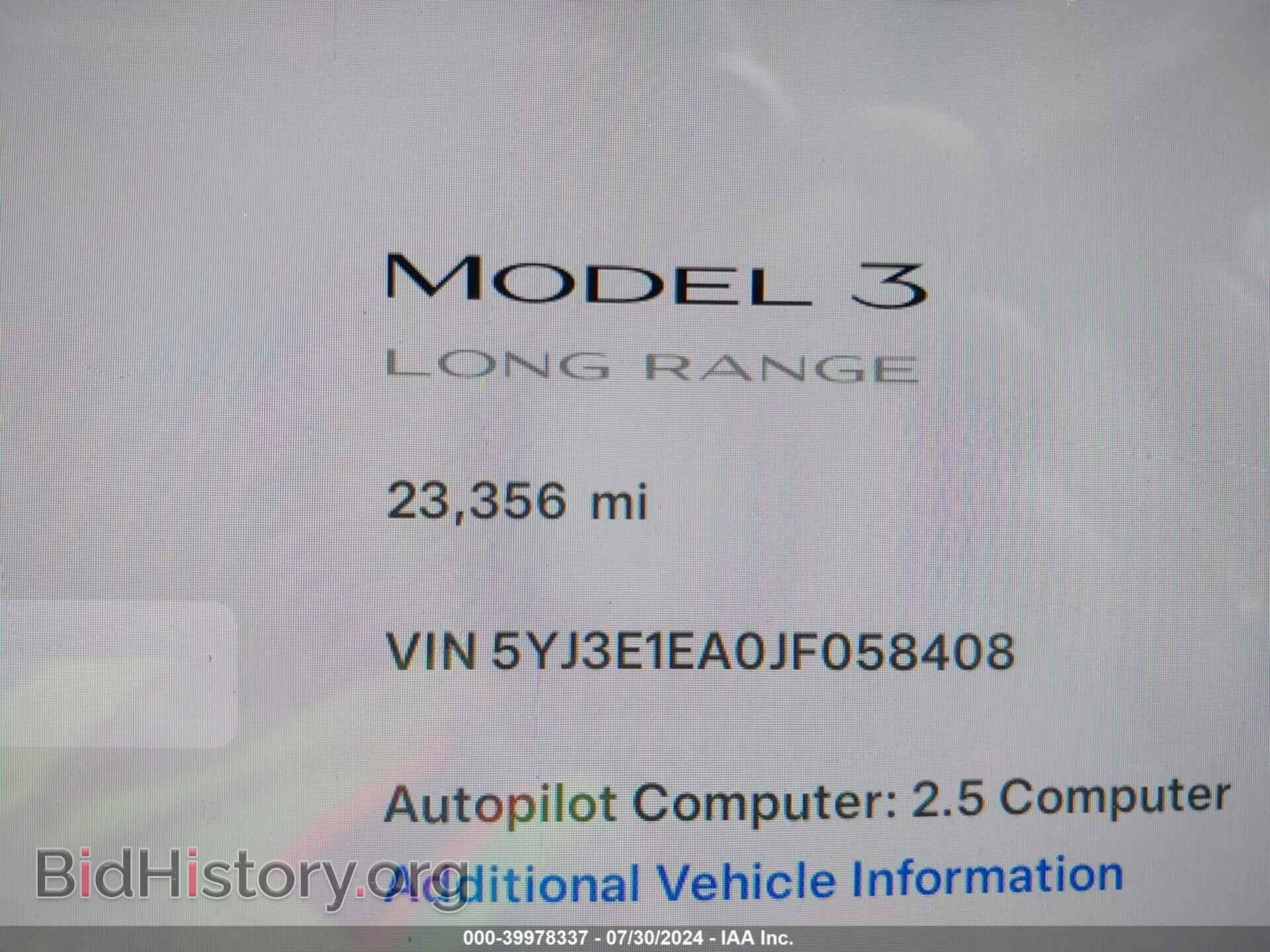 2018 TESLA MODEL 3 - VIN: 5YJ3E1EA0JF058408 - Photo 7