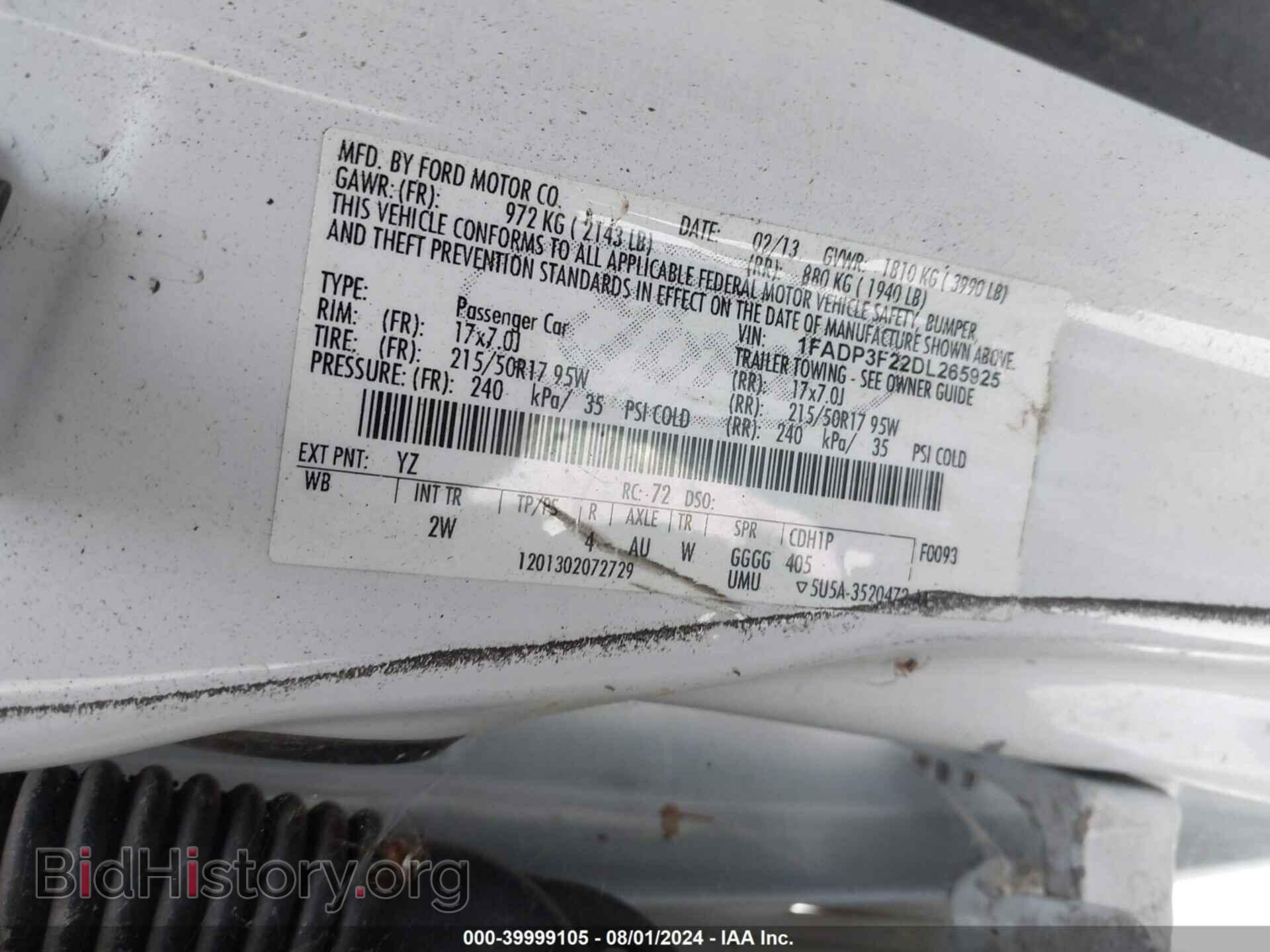 2013 FORD FOCUS - VIN: 1FADP3F22DL265925 - Photo 9