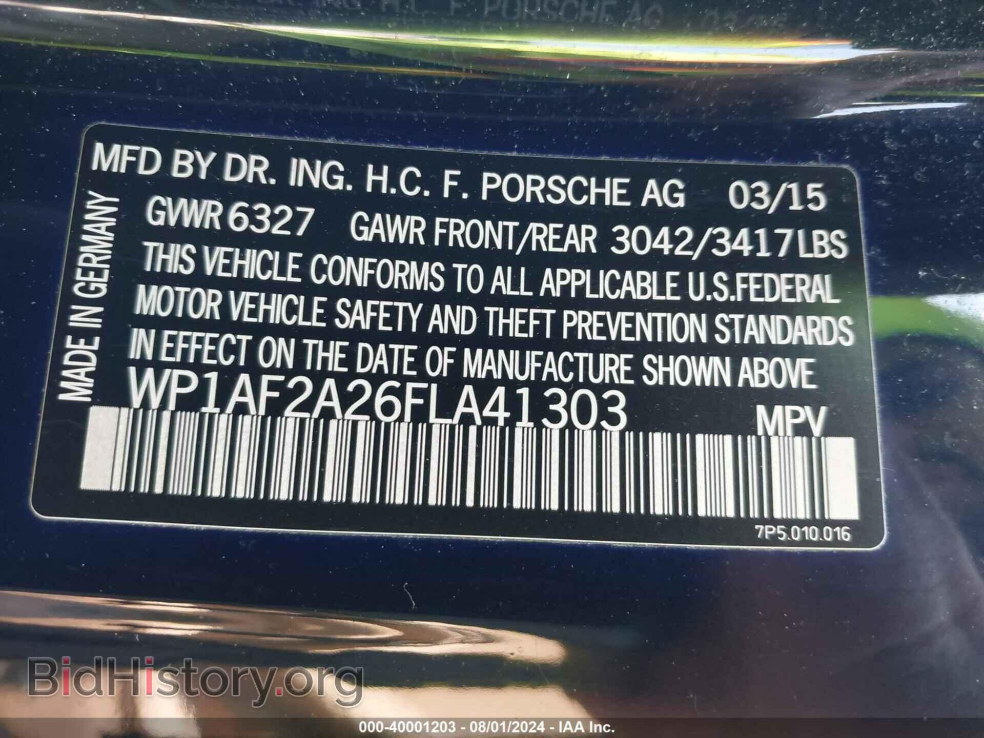 2015 PORSCHE CAYENNE - VIN: WP1AF2A26FLA41303 - Фото 9