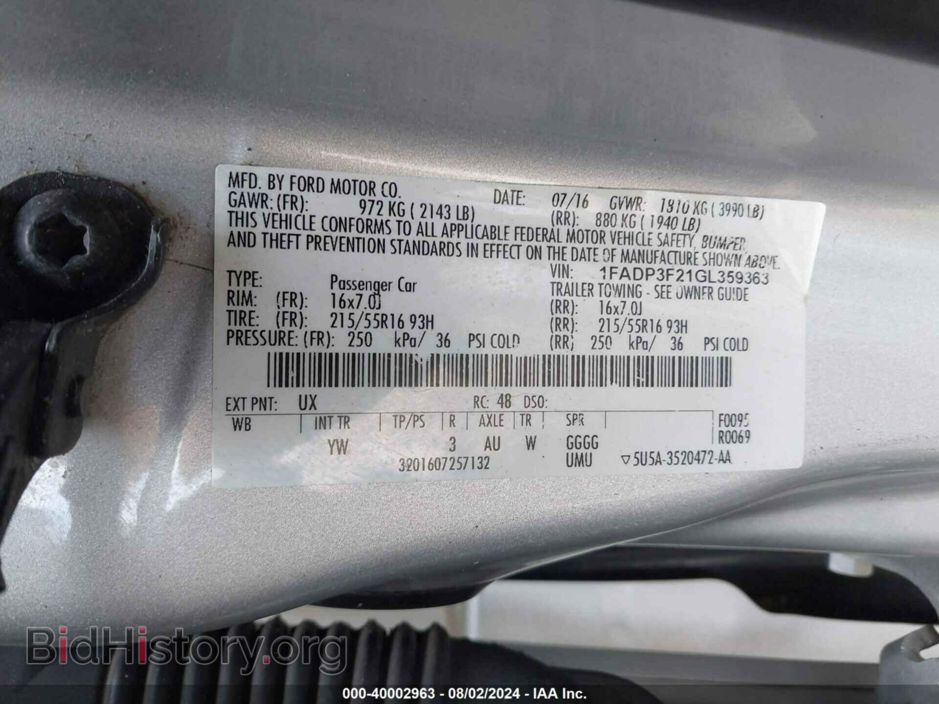2016 FORD FOCUS - VIN: 1FADP3F21GL359363 - Photo 9