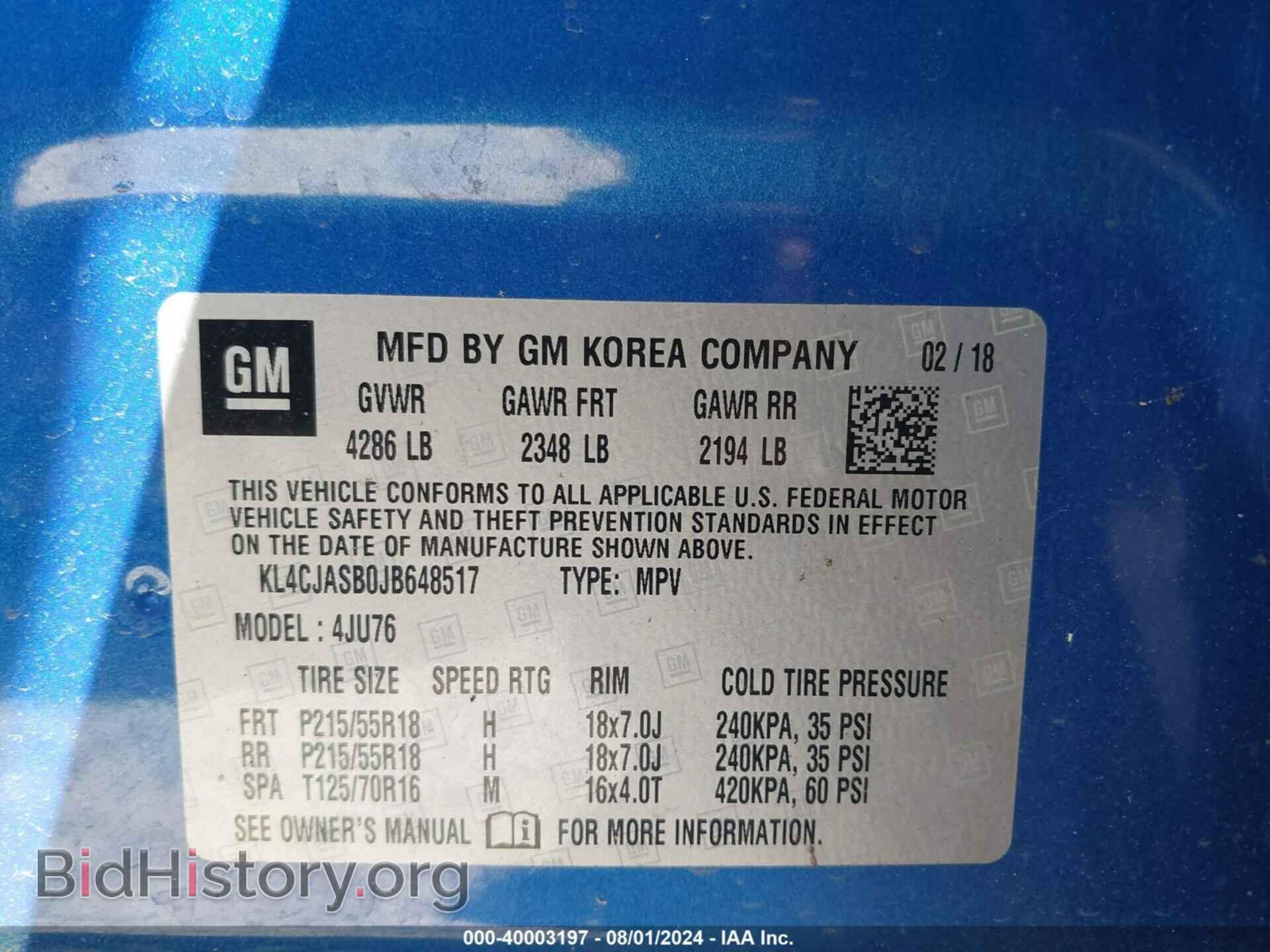 2018 BUICK ENCORE - VIN: KL4CJASB0JB648517 - Photo 9