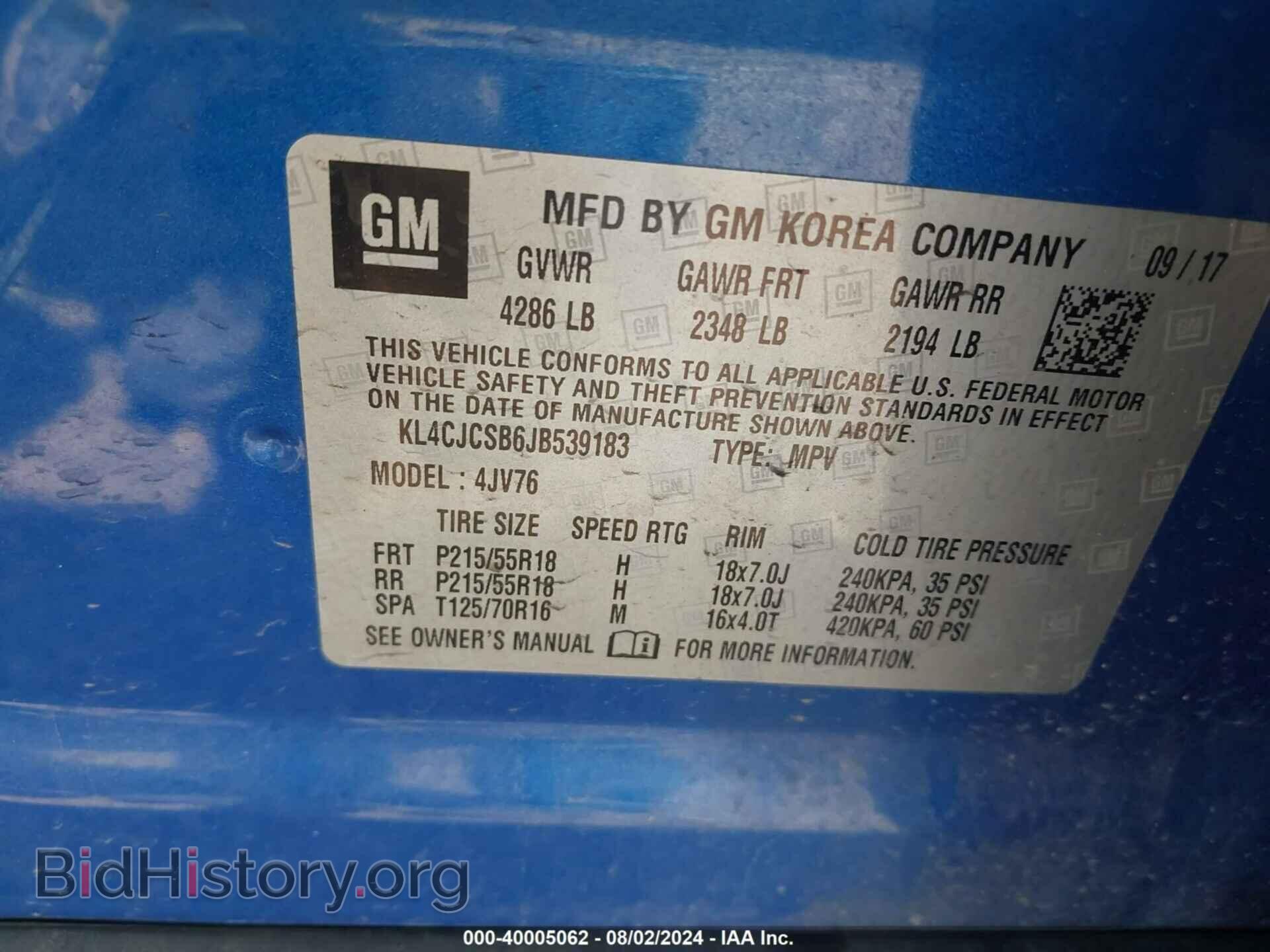 2018 BUICK ENCORE - VIN: KL4CJCSB6JB539183 - Фото 9