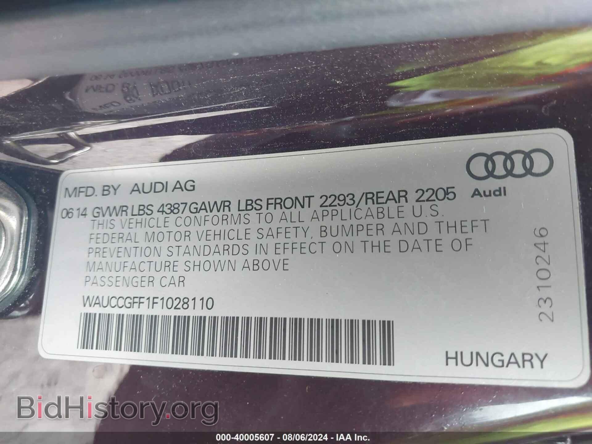 2015 AUDI A3 - VIN: WAUCCGFF1F1028110 - Фото 9