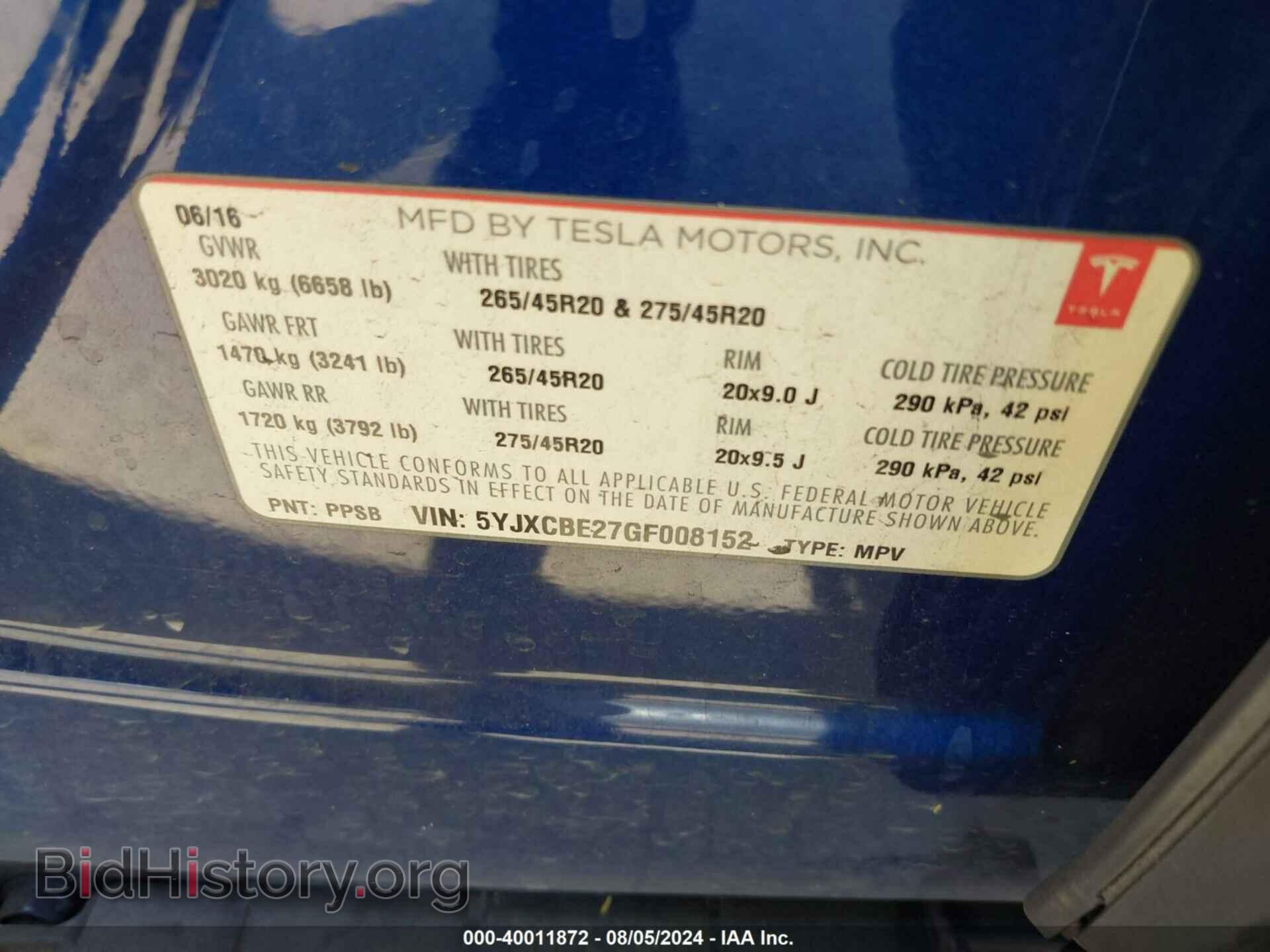 2016 TESLA MODEL X - VIN: 5YJXCBE27GF008152 - Photo 9