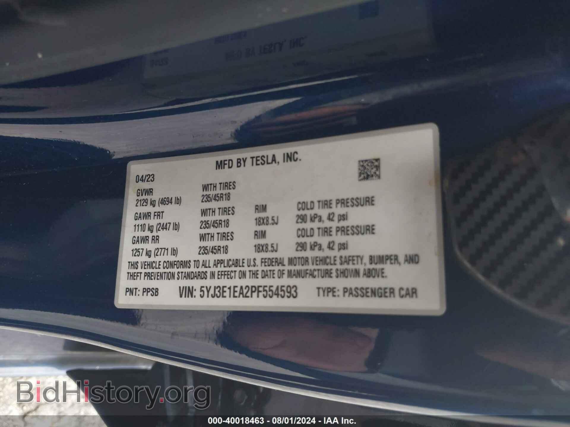 2023 TESLA MODEL 3 - VIN: 5YJ3E1EA2PF554593 - Фото 9