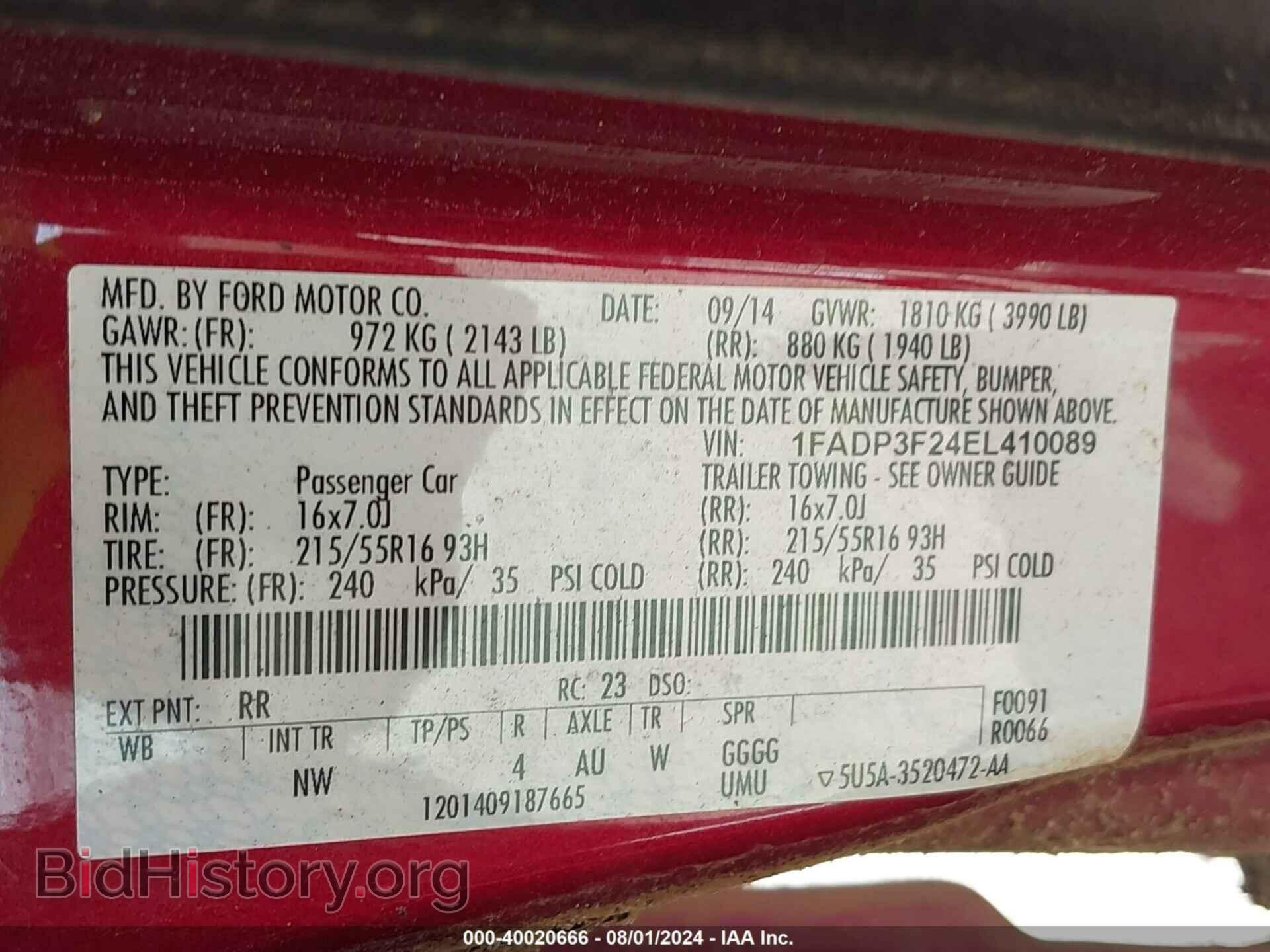 2014 FORD FOCUS - VIN: 1FADP3F24EL410089 - Photo 9