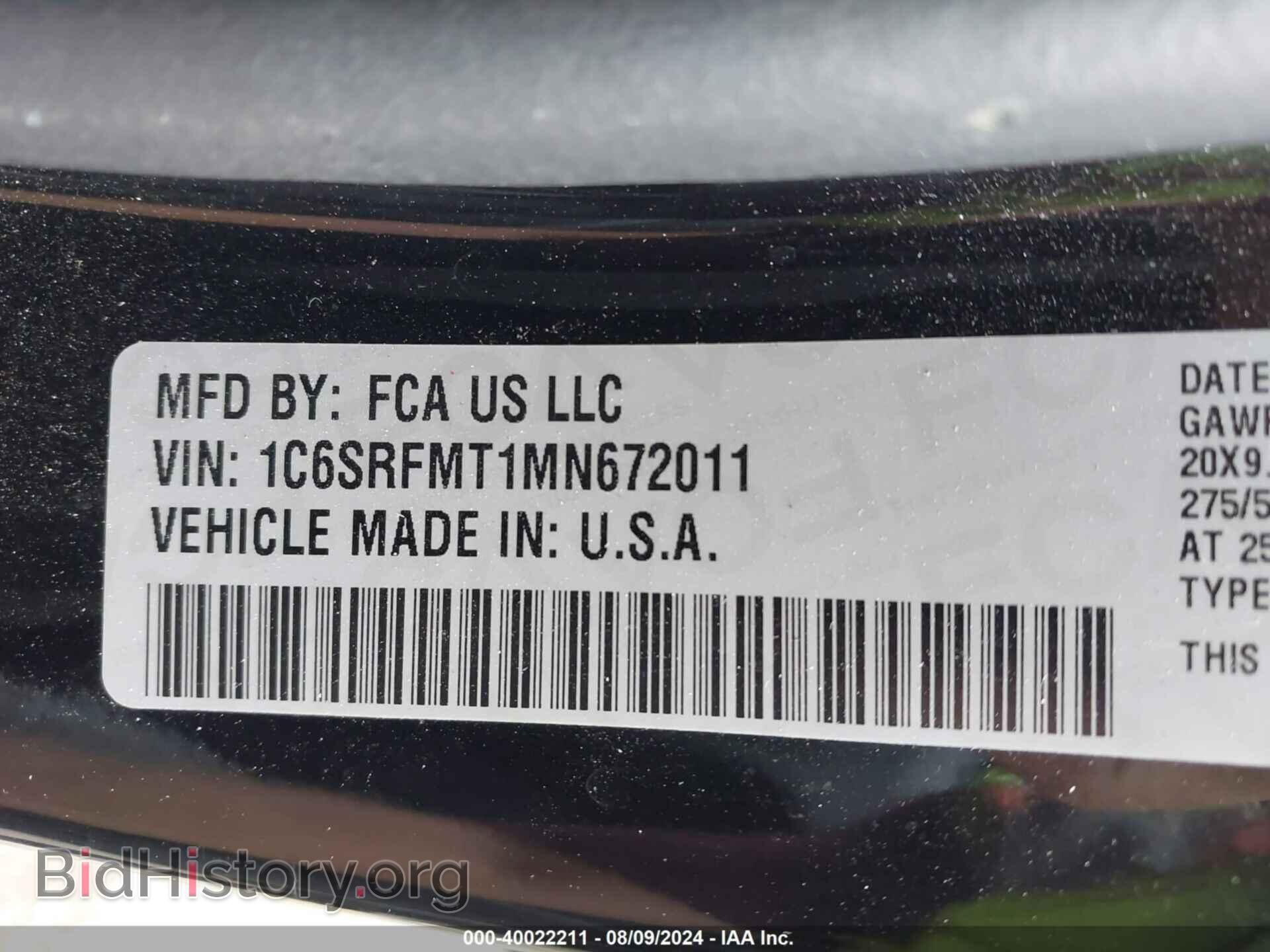 2021 RAM 1500 - VIN: 1C6SRFMT1MN672011 - Фото 9