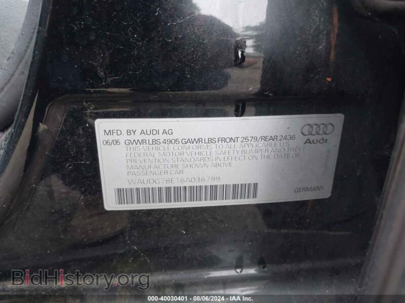2006 Audi A4 (VIN WAUDG78E16A036799) — photo 9 of 13