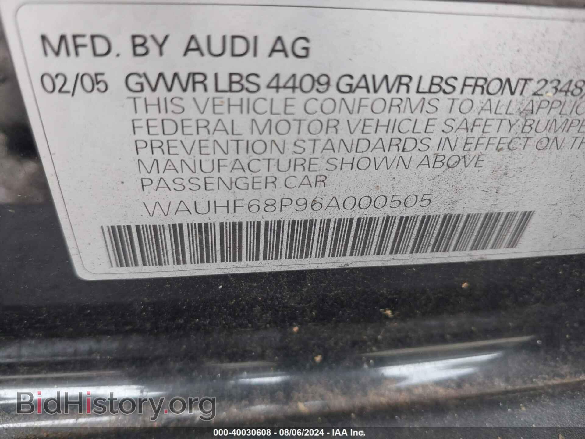 2006 AUDI A3 - VIN: WAUHF68P96A000505 - Фото 9
