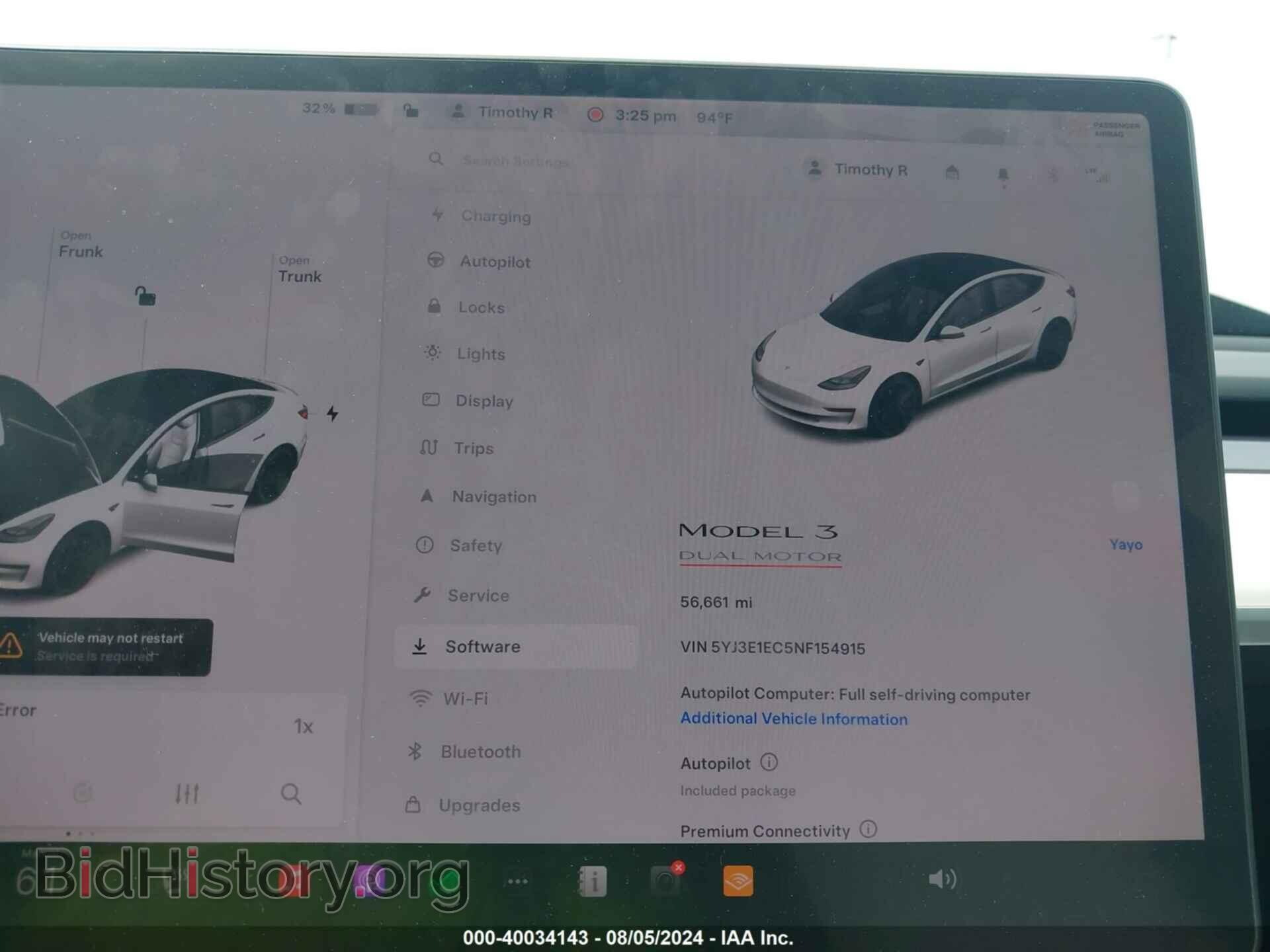 2022 TESLA MODEL 3 - VIN: 5YJ3E1EC5NF154915 - Фото 7