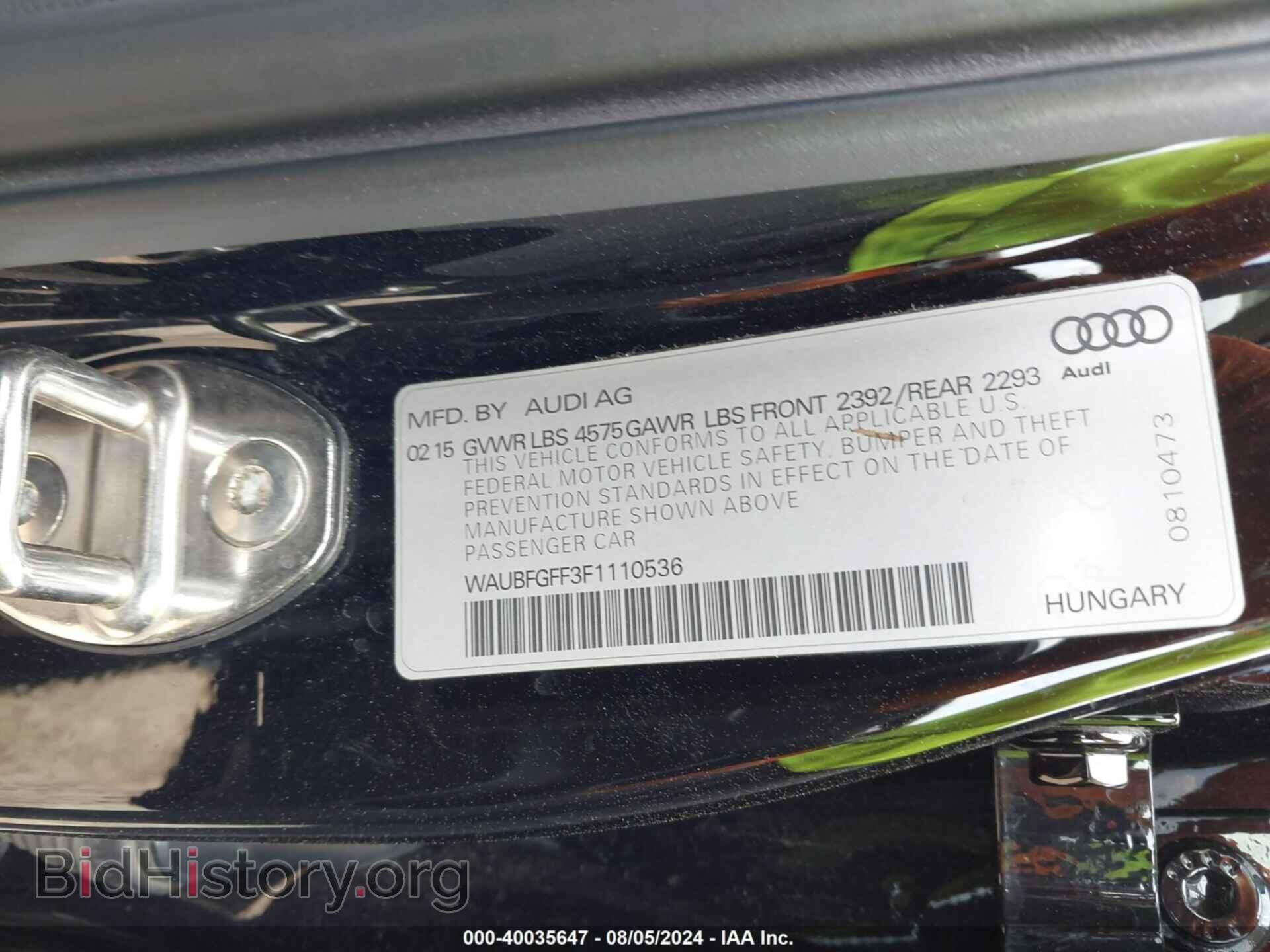 2015 AUDI A3 - VIN: WAUBFGFF3F1110536 - Photo 9