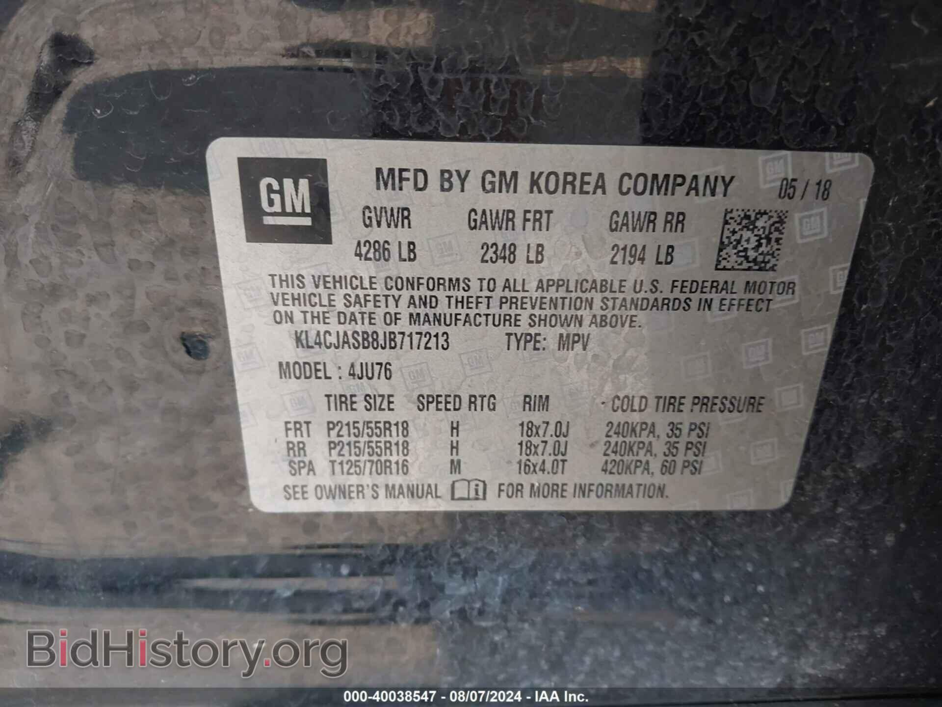 2018 BUICK ENCORE - VIN: KL4CJASB8JB717213 - Photo 9