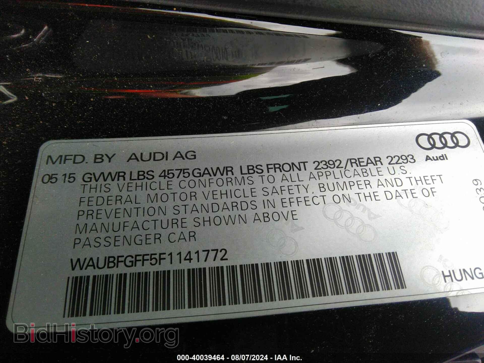 2015 AUDI A3 - VIN: WAUBFGFF5F1141772 - Фото 9