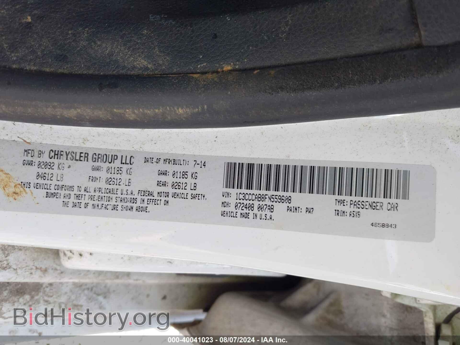 2015 CHRYSLER 200 - VIN: 1C3CCCAB8FN559608 - Фото 9