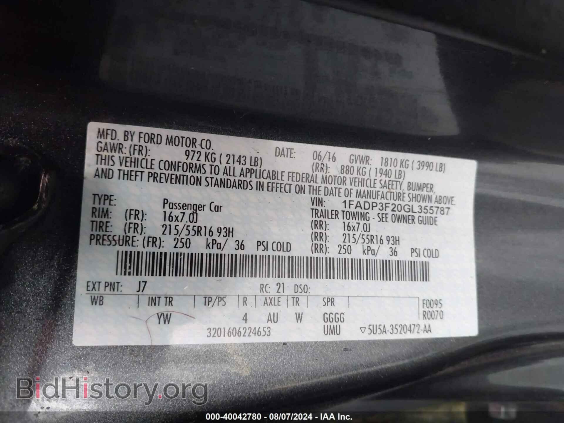 2016 FORD FOCUS - VIN: 1FADP3F20GL355787 - Фото 9