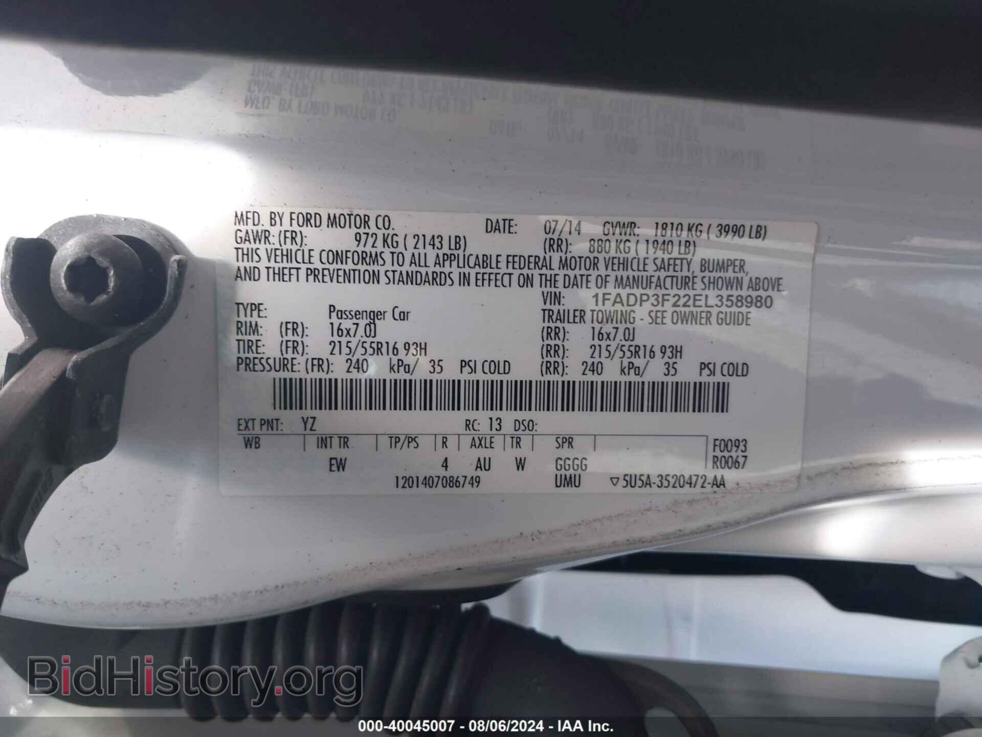 2014 FORD FOCUS - VIN: 1FADP3F22EL358980 - Photo 9