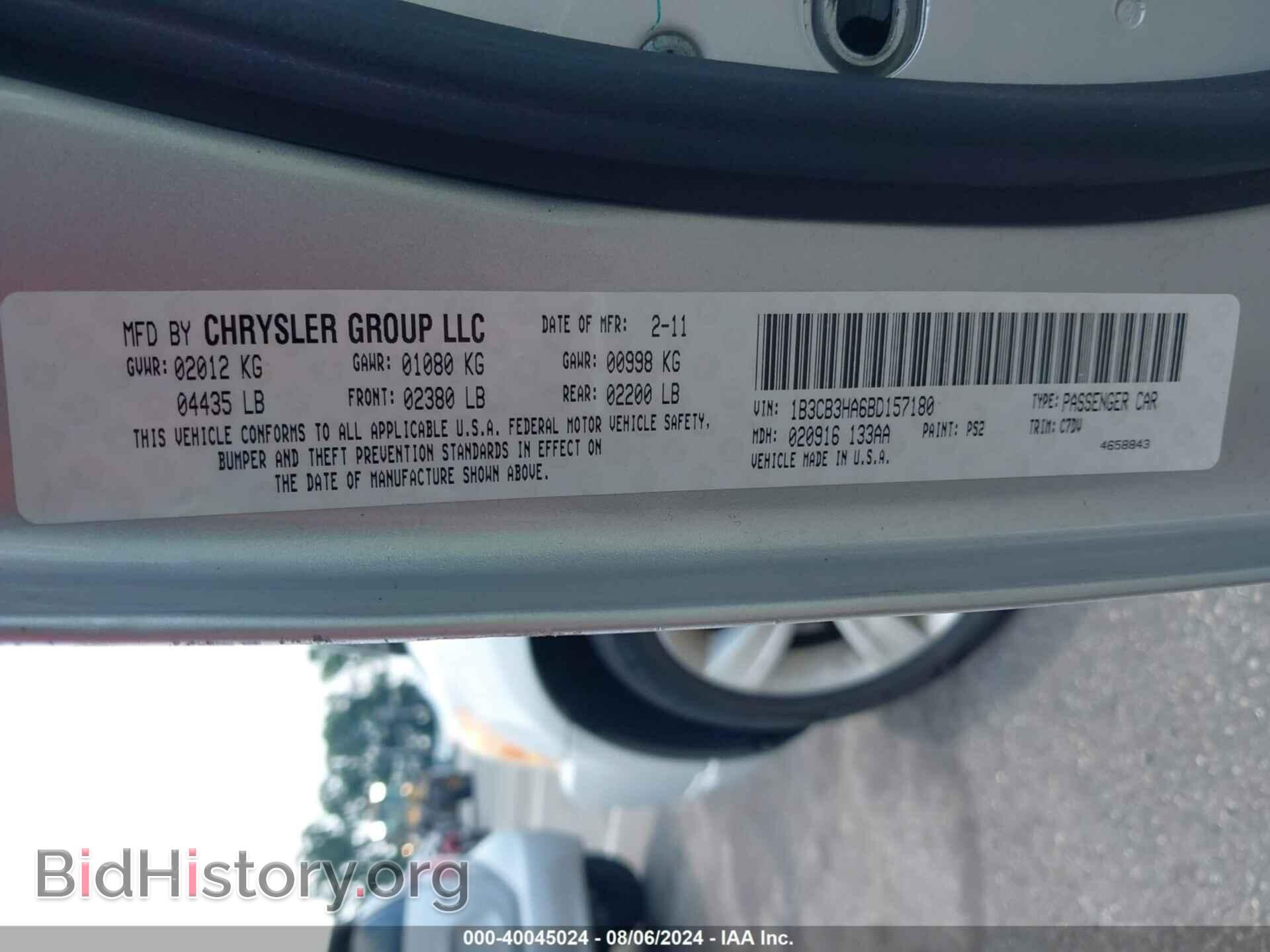 2011 DODGE CALIBER - VIN: 1B3CB3HA6BD157180 - Фото 9