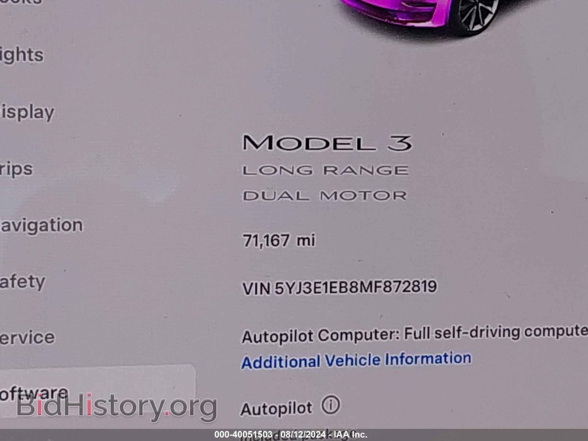 2021 TESLA MODEL 3 - VIN: 5YJ3E1EB8MF872819 - Фото 14