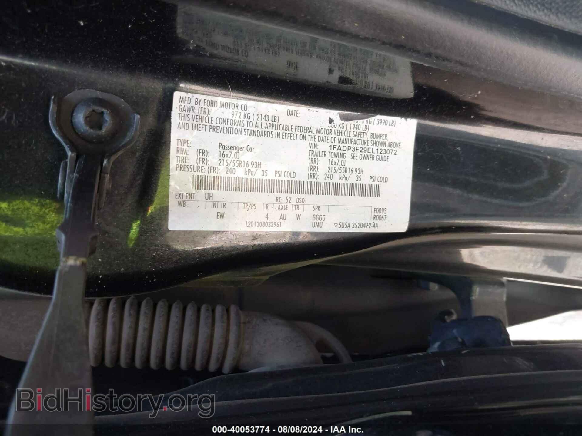 2014 FORD FOCUS - VIN: 1FADP3F29EL123072 - Фото 9