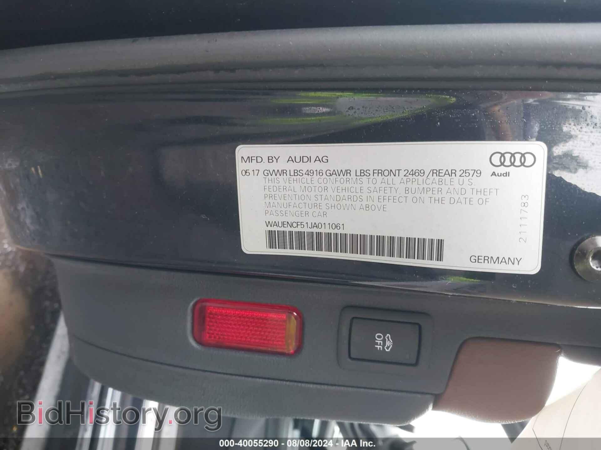 2018 AUDI A5 - VIN: WAUENCF51JA011061 - Фото 9