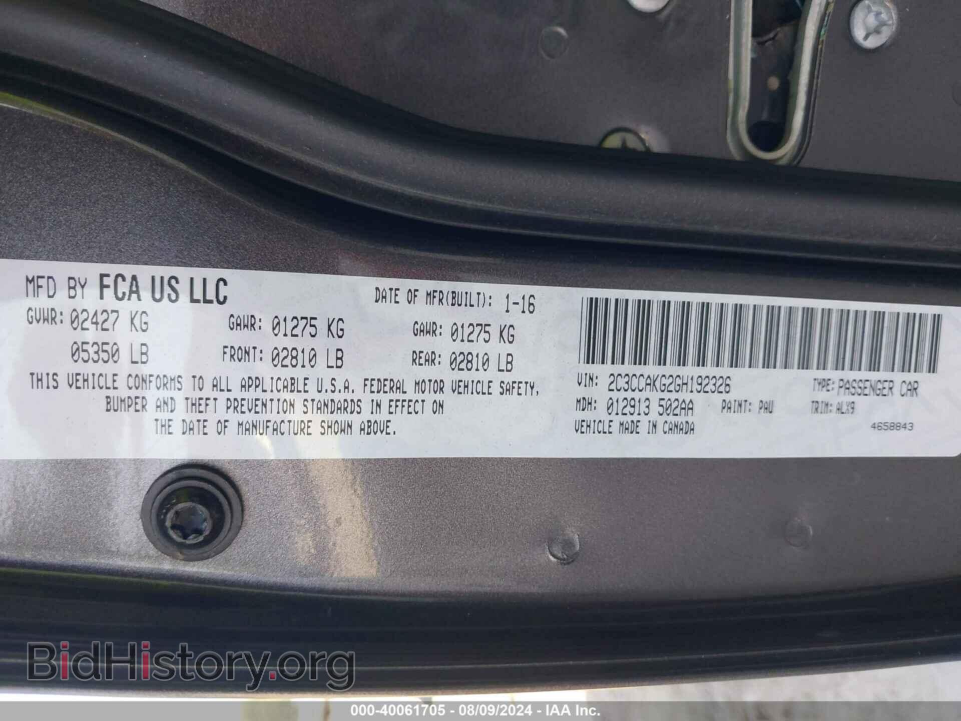 2016 CHRYSLER 300C - VIN: 2C3CCAKG2GH192326 - Photo 9