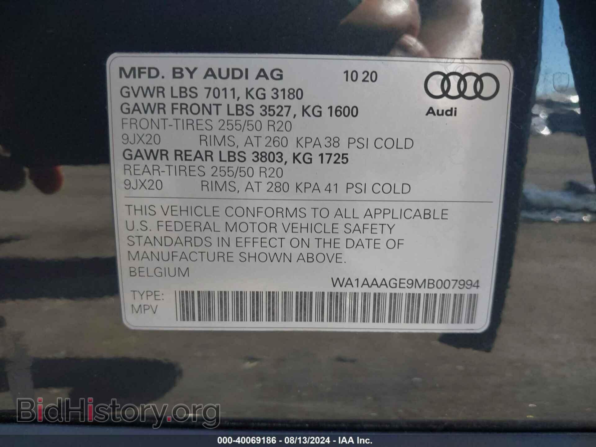2021 AUDI E-TRON - VIN: WA1AAAGE9MB007994 - Photo 9