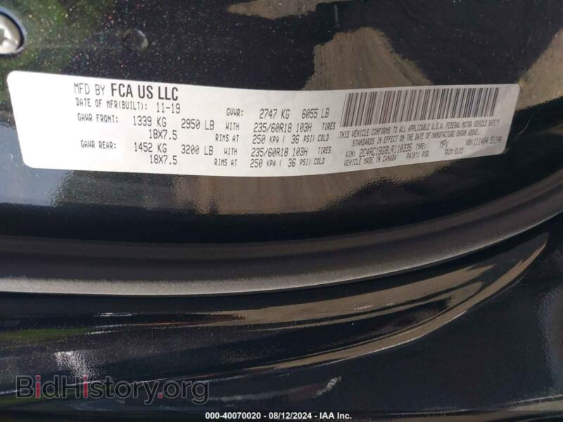 2020 Chrysler PACIFICA (VIN 2C4RC1BG8LR110335) — photo 9 of 16
