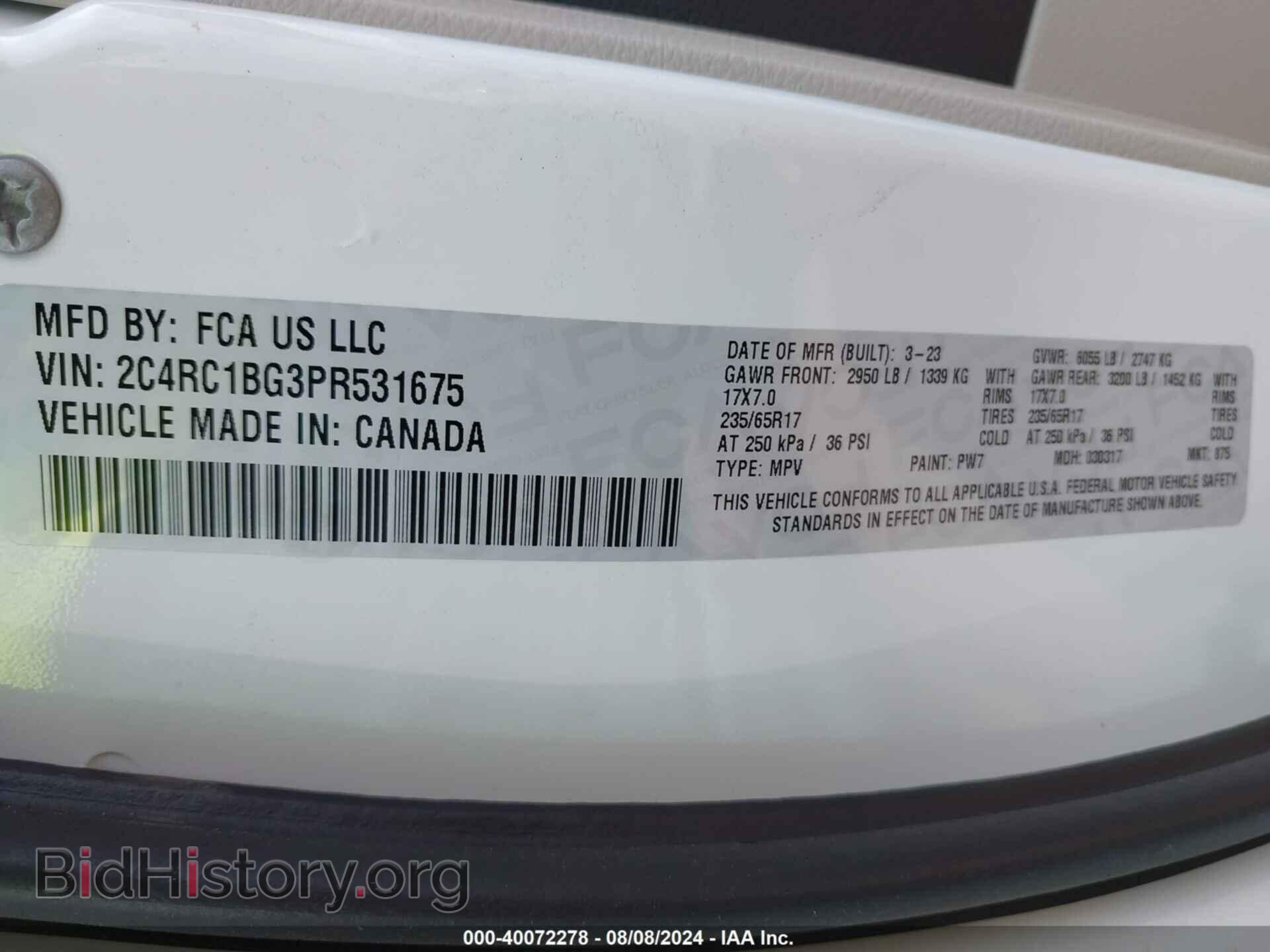 2023 CHRYSLER PACIFICA - VIN: 2C4RC1BG3PR531675 - Photo 9