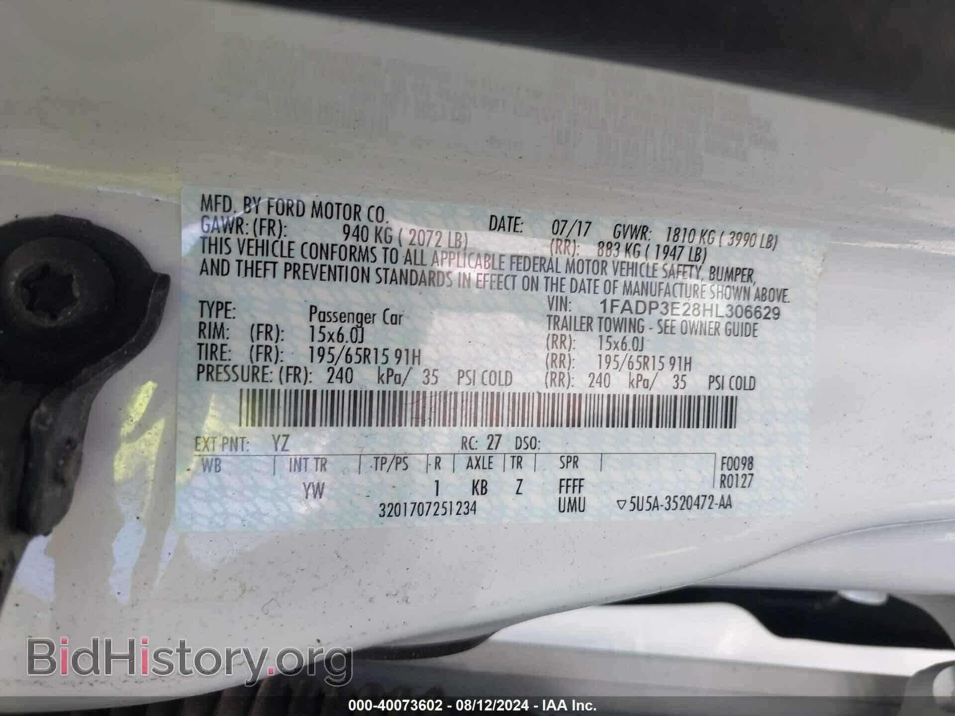 2017 FORD FOCUS - VIN: 1FADP3E28HL306629 - Фото 9