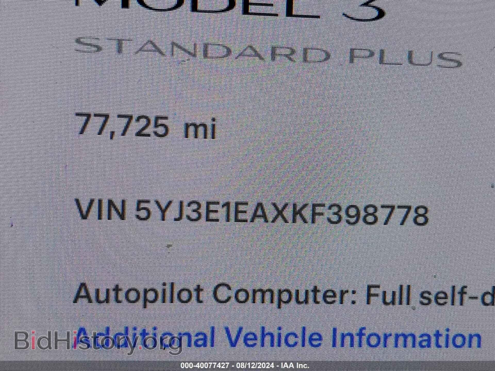 2019 TESLA MODEL 3 - VIN: 5YJ3E1EAXKF398778 - Фото 15
