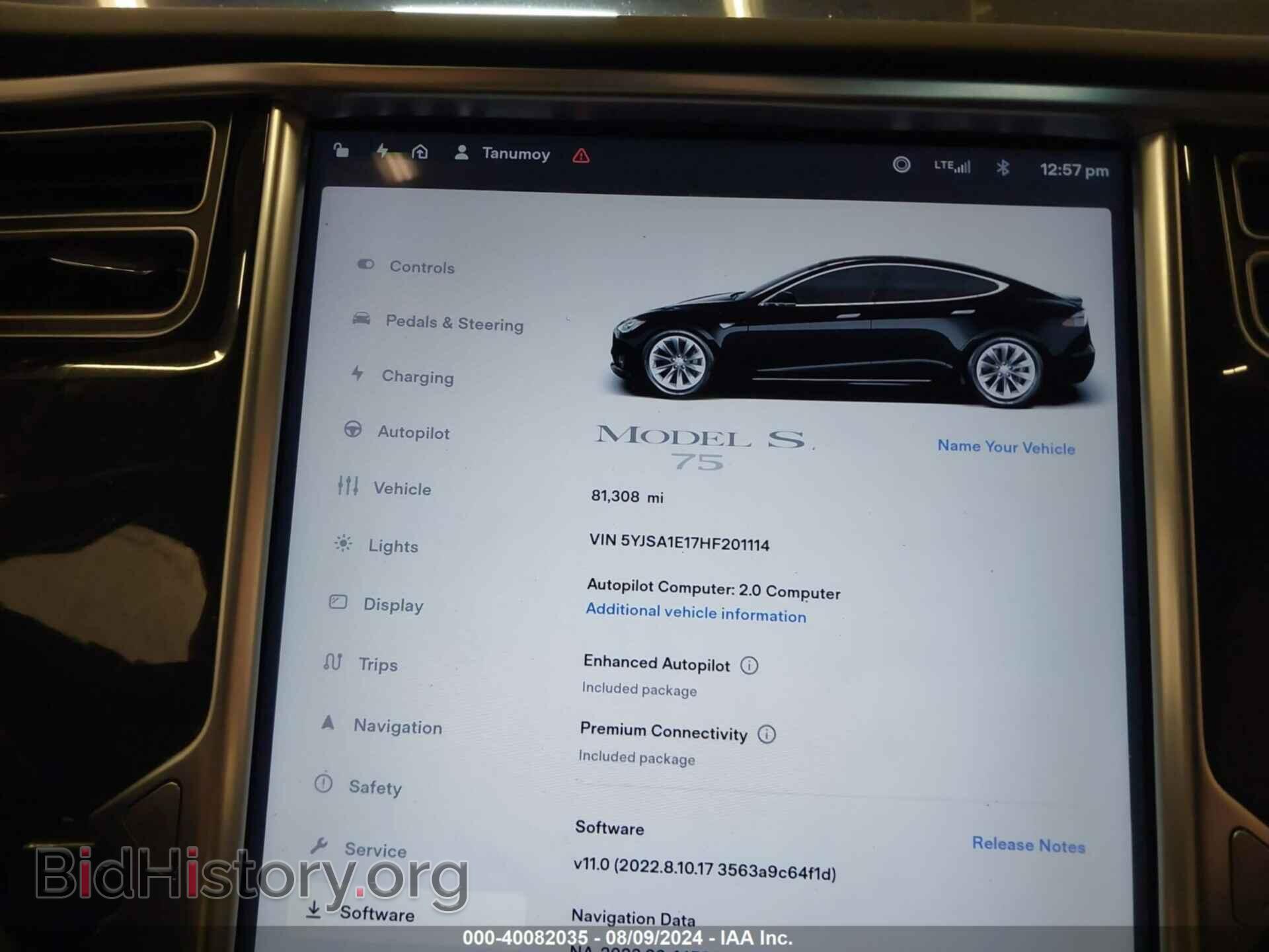 2017 TESLA MODEL S - VIN: 5YJSA1E17HF201114 - Фото 7