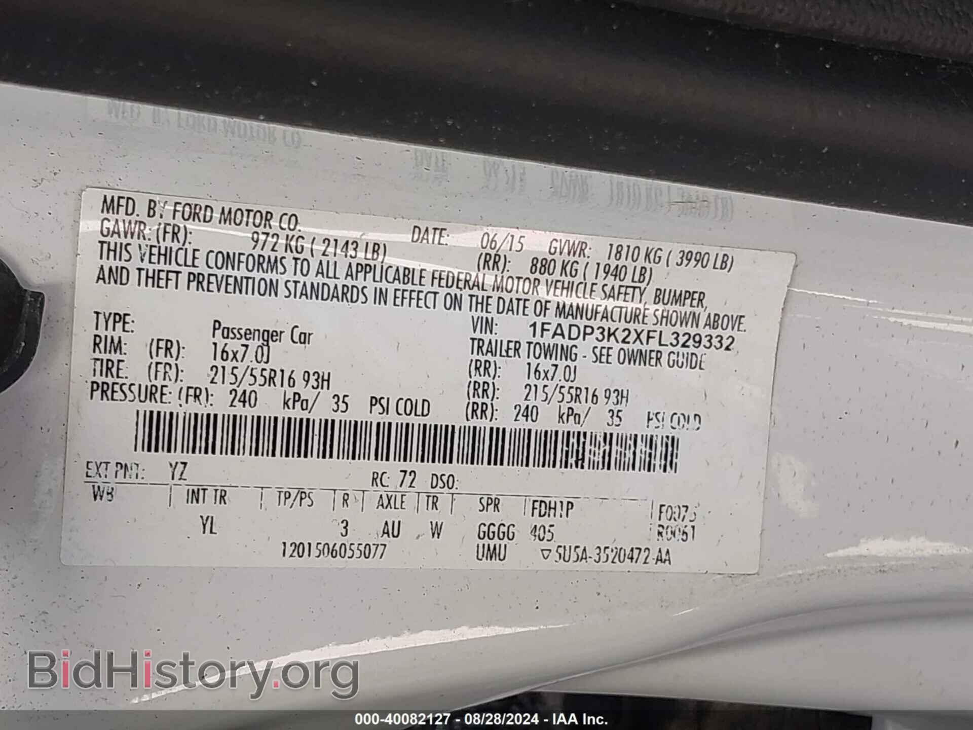 2015 FORD FOCUS - VIN: 1FADP3K2XFL329332 - Фото 9
