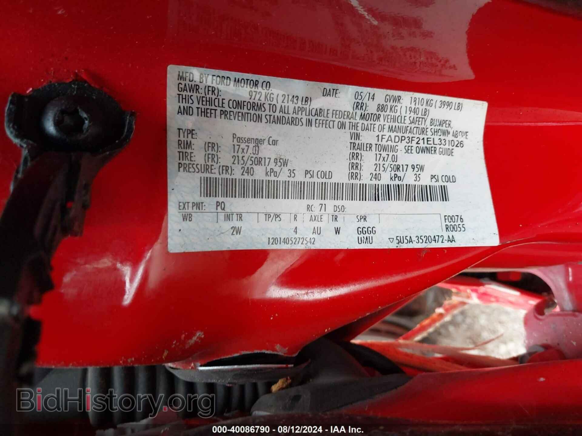 2014 FORD FOCUS - VIN: 1FADP3F21EL331026 - Photo 9