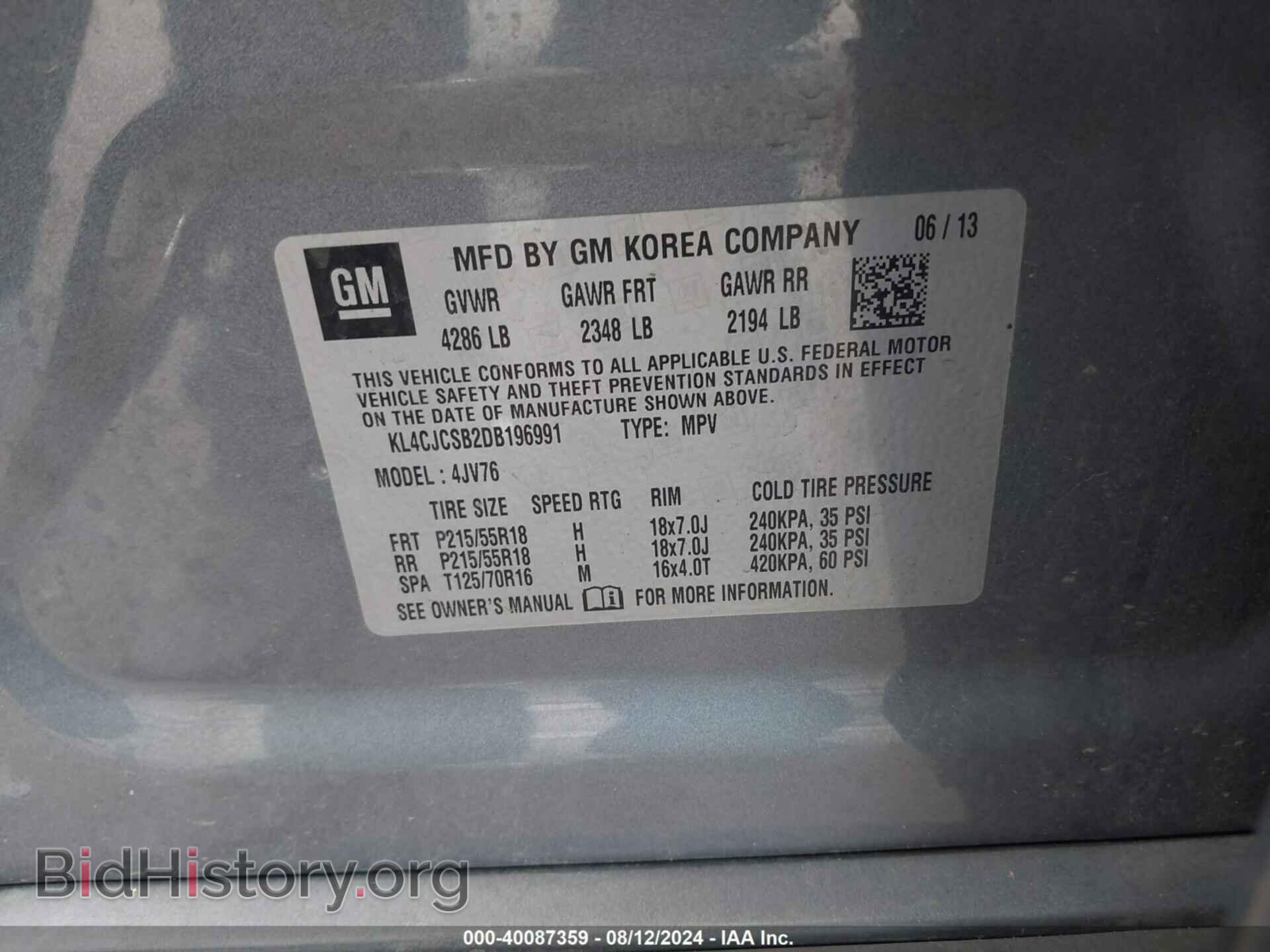 2013 BUICK ENCORE - VIN: KL4CJCSB2DB196991 - Photo 9