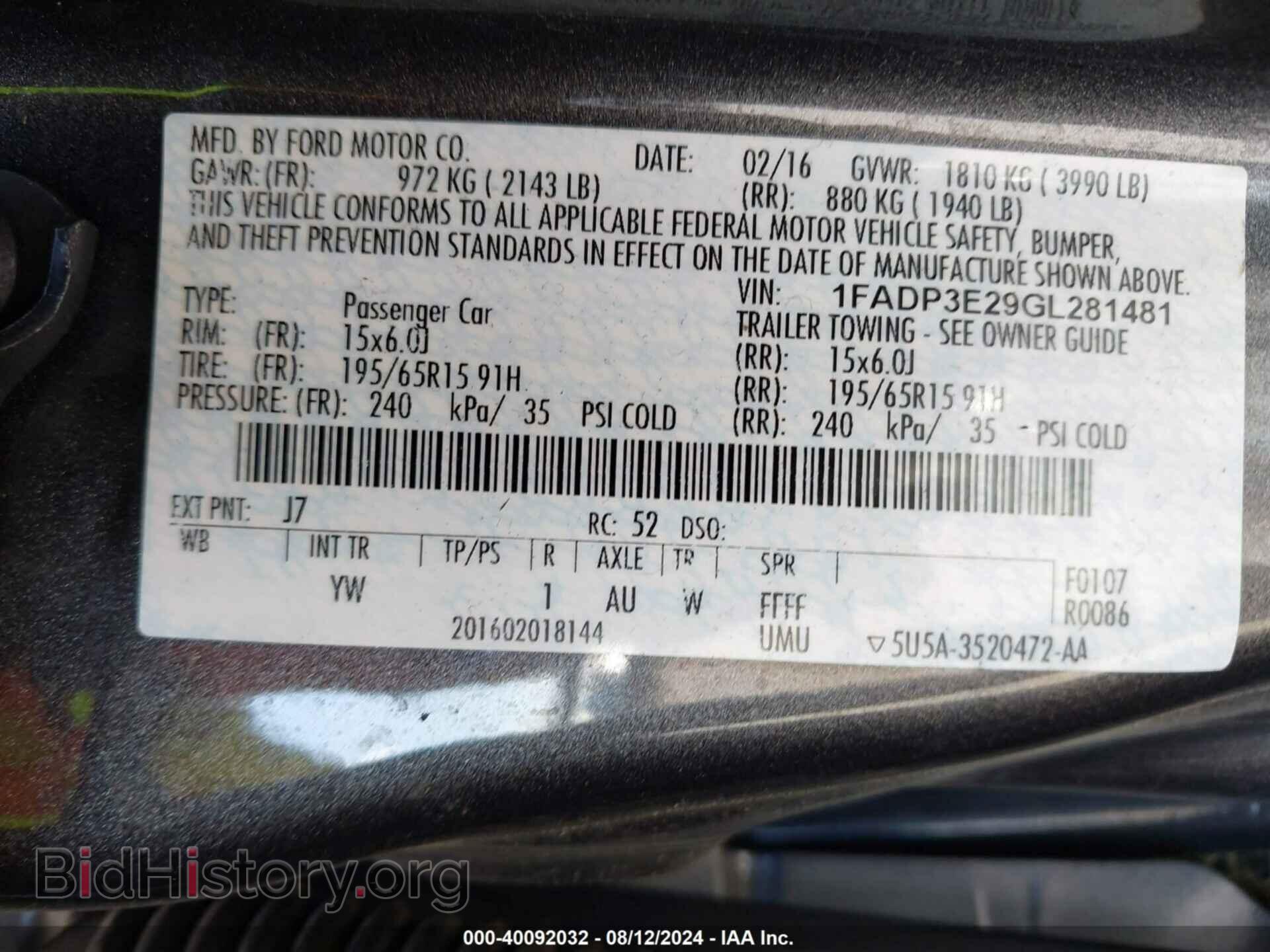 2016 FORD FOCUS - VIN: 1FADP3E29GL281481 - Photo 9
