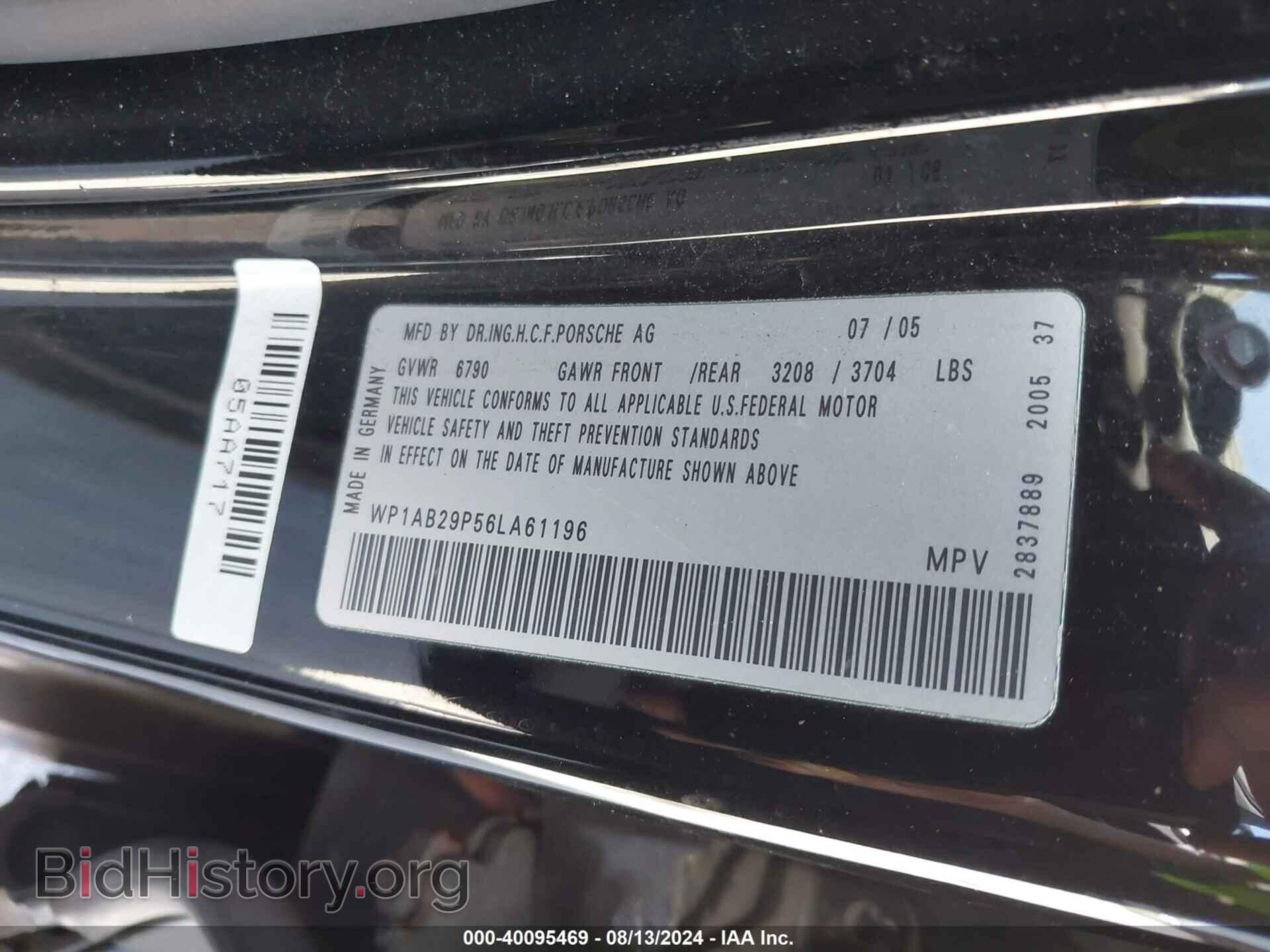 2006 PORSCHE CAYENNE - VIN: WP1AB29P56LA61196 - Фото 9