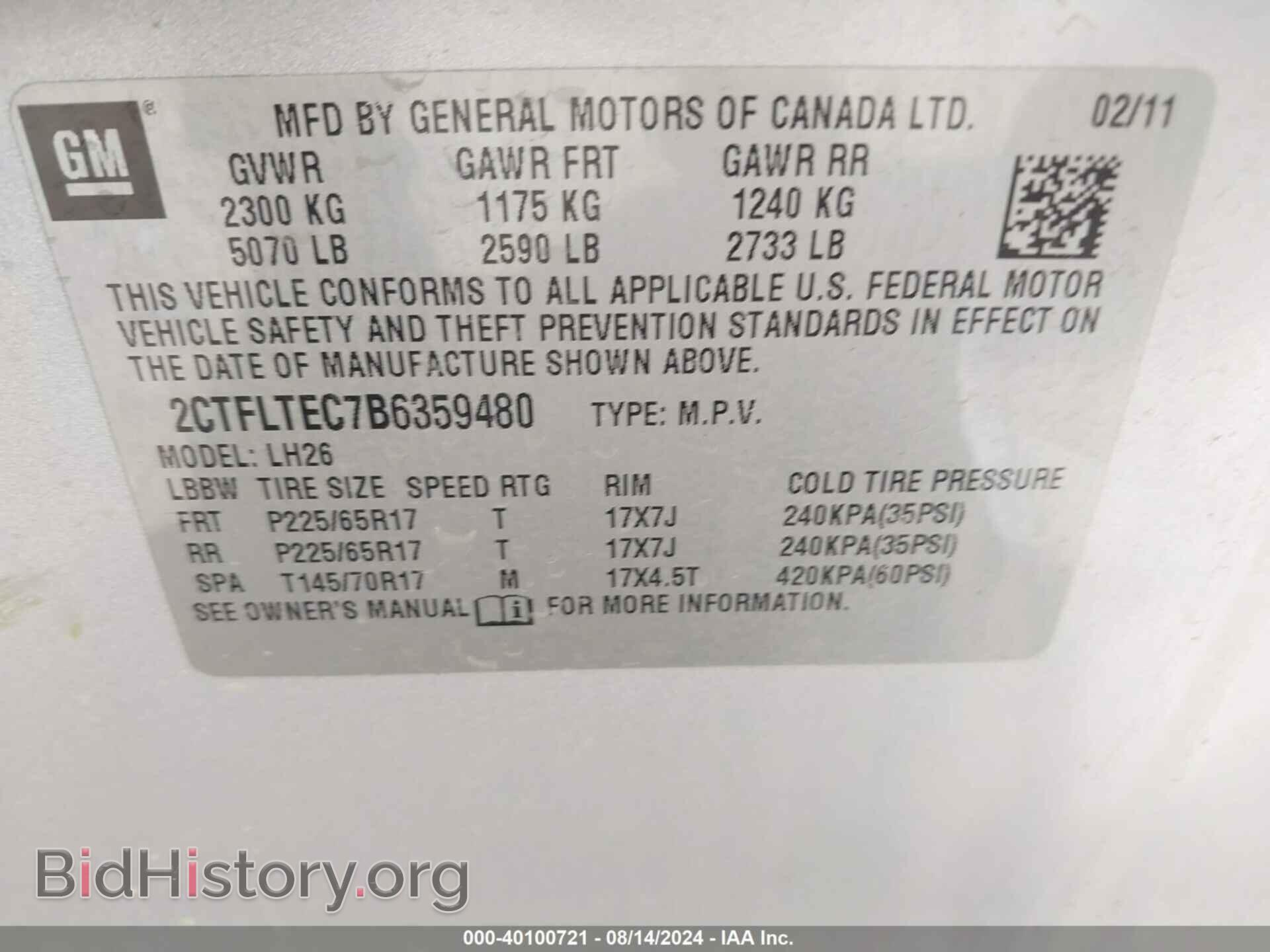 2011 GMC TERRAIN - VIN: 2CTFLTEC7B6359480 - Photo 9