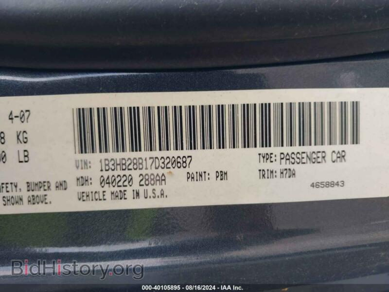 2007 Dodge CALIBER (VIN 1B3HB28B17D320687) — photo 9 of 11