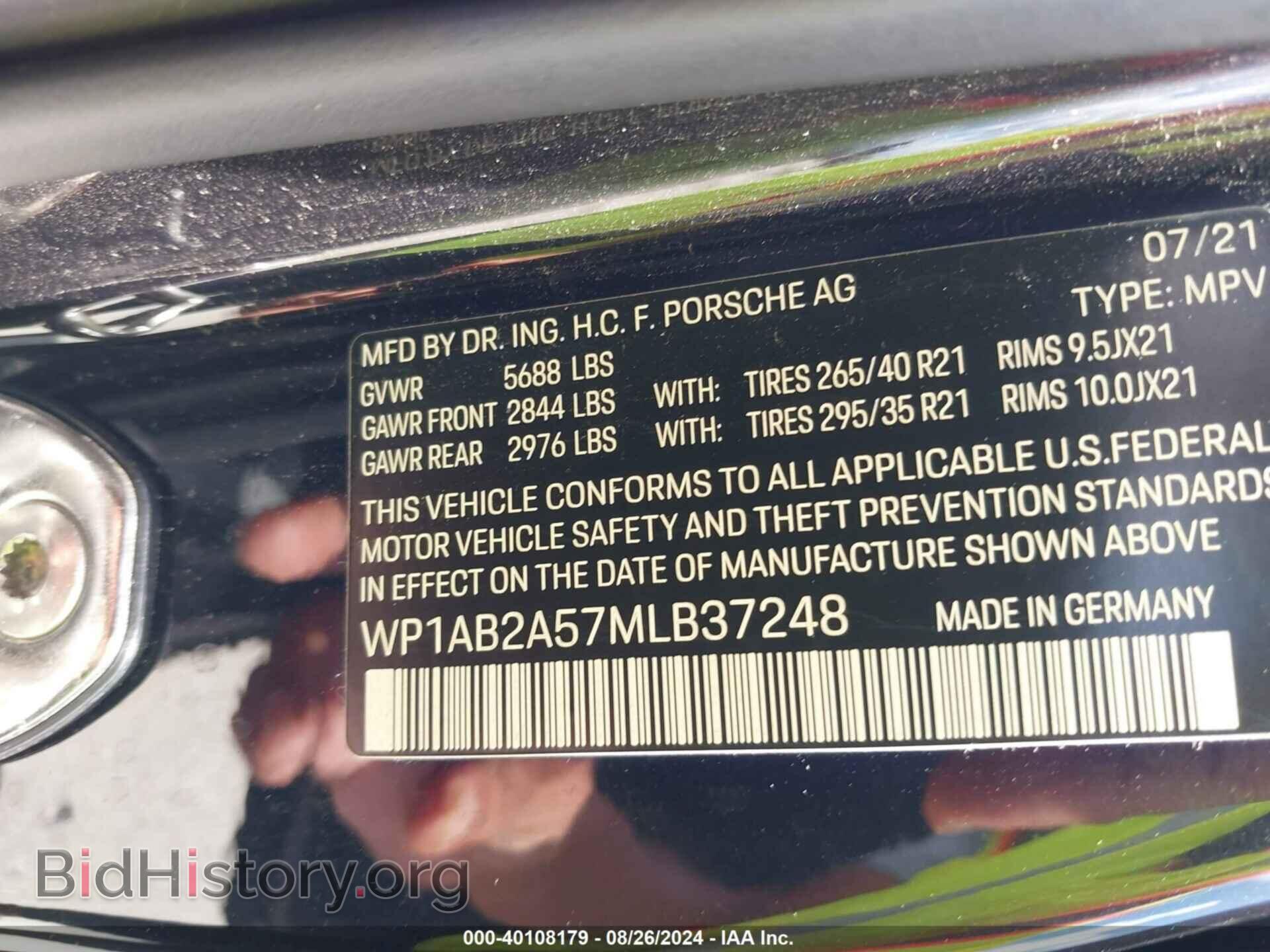 2021 PORSCHE MACAN - VIN: WP1AB2A57MLB37248 - Photo 9