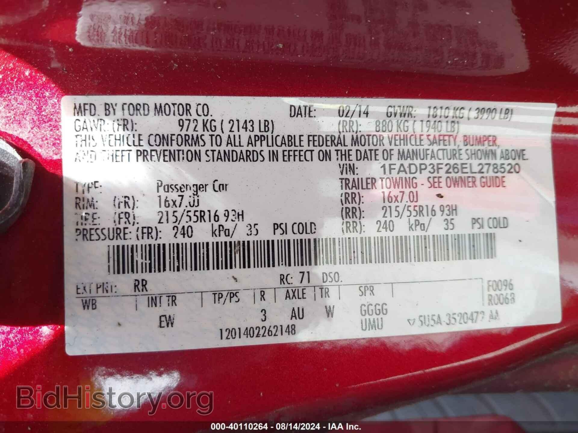 2014 FORD FOCUS - VIN: 1FADP3F26EL278520 - Photo 9