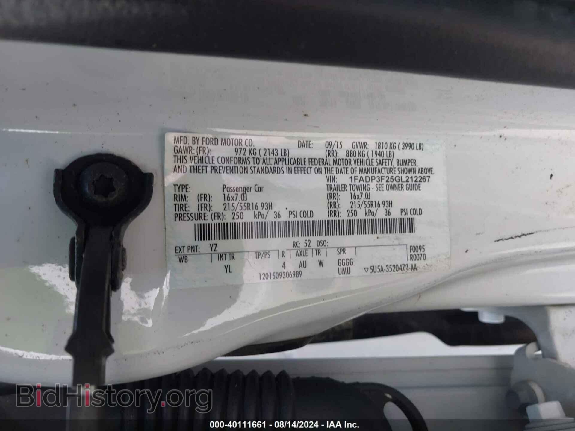 2016 FORD FOCUS - VIN: 1FADP3F25GL212267 - Фото 9