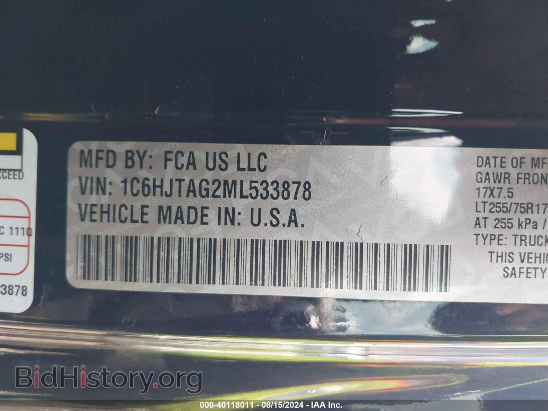2021 JEEP GLADIATOR - VIN: 1C6HJTAG2ML533878 - Photo 9
