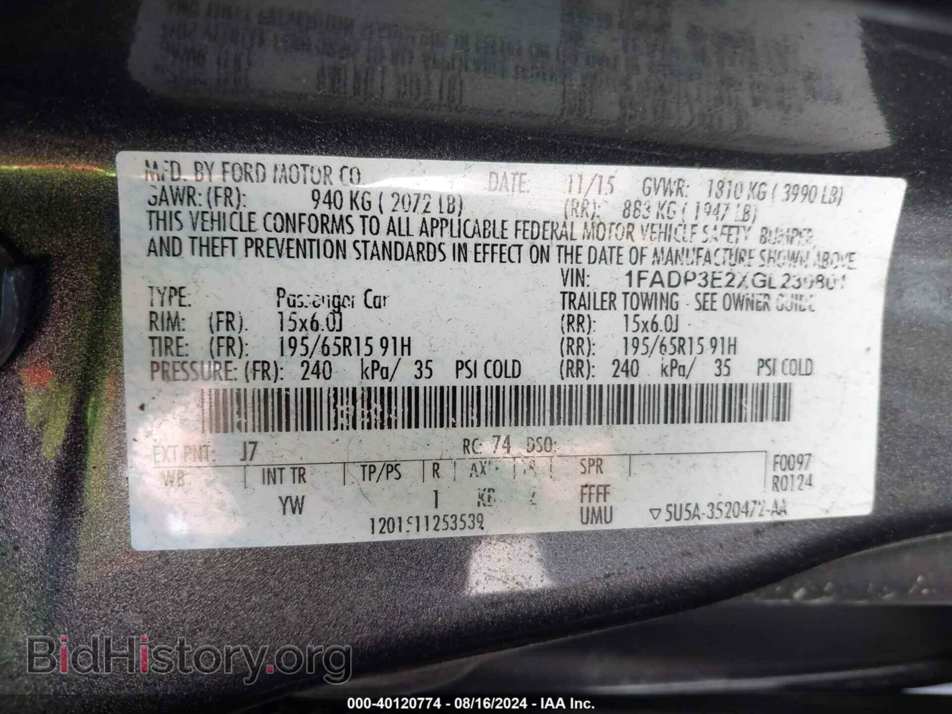 2016 FORD FOCUS - VIN: 1FADP3E2XGL230801 - Фото 9