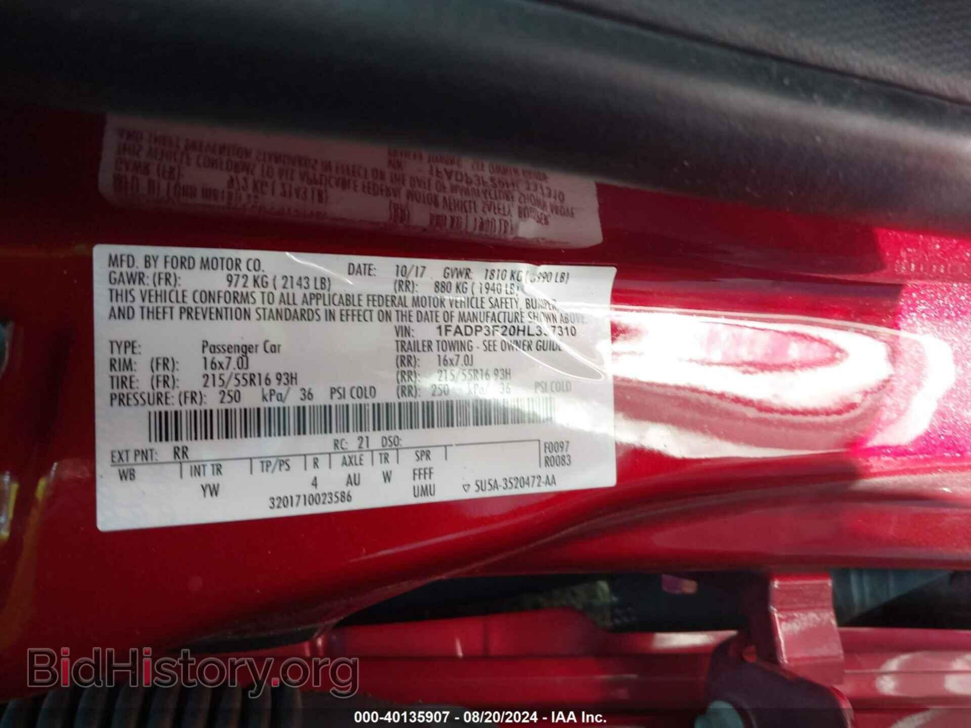 2017 FORD FOCUS - VIN: 1FADP3F20HL337310 - Фото 9