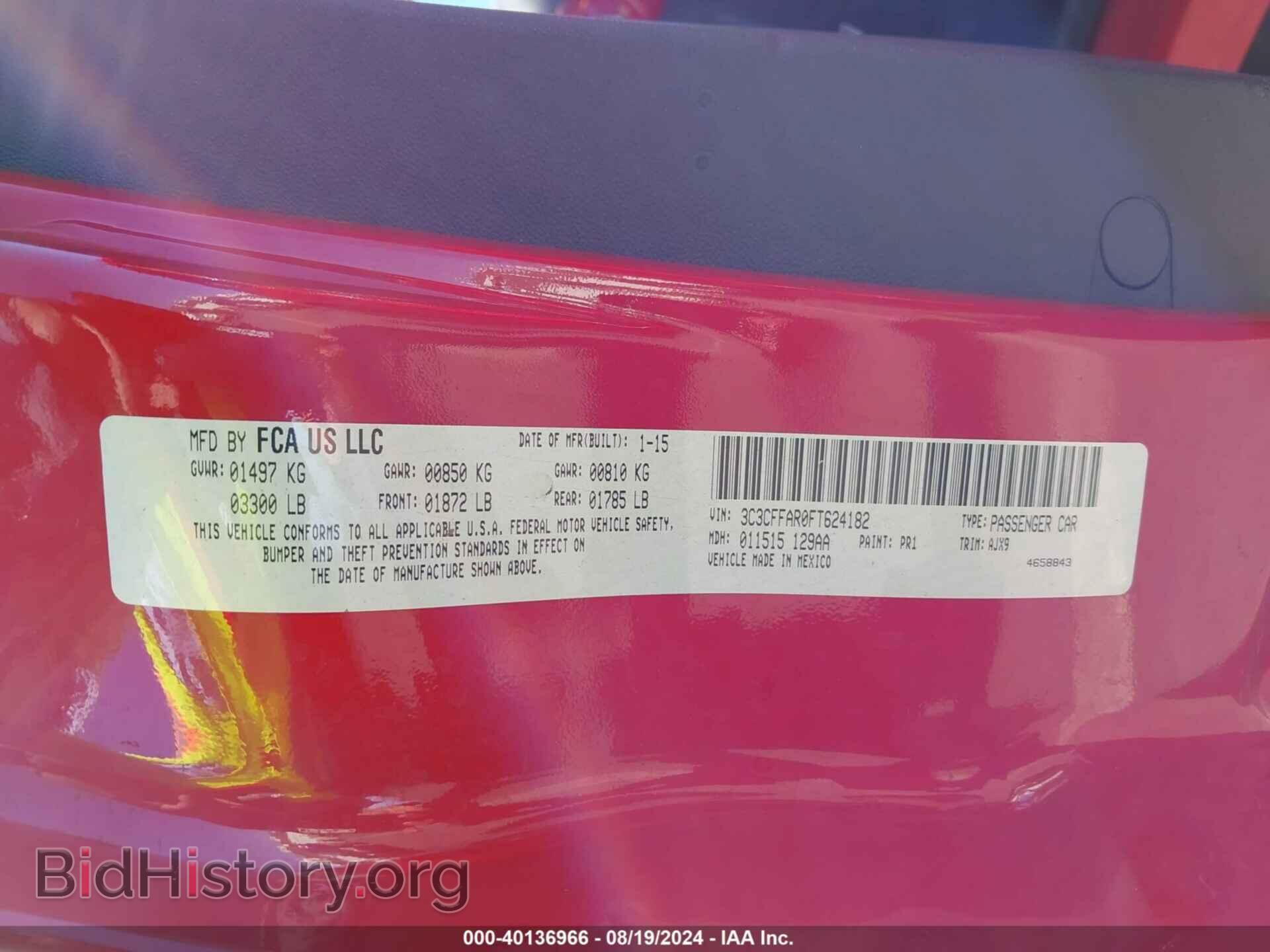2015 FIAT 500 - VIN: 3C3CFFAR0FT624182 - Photo 9