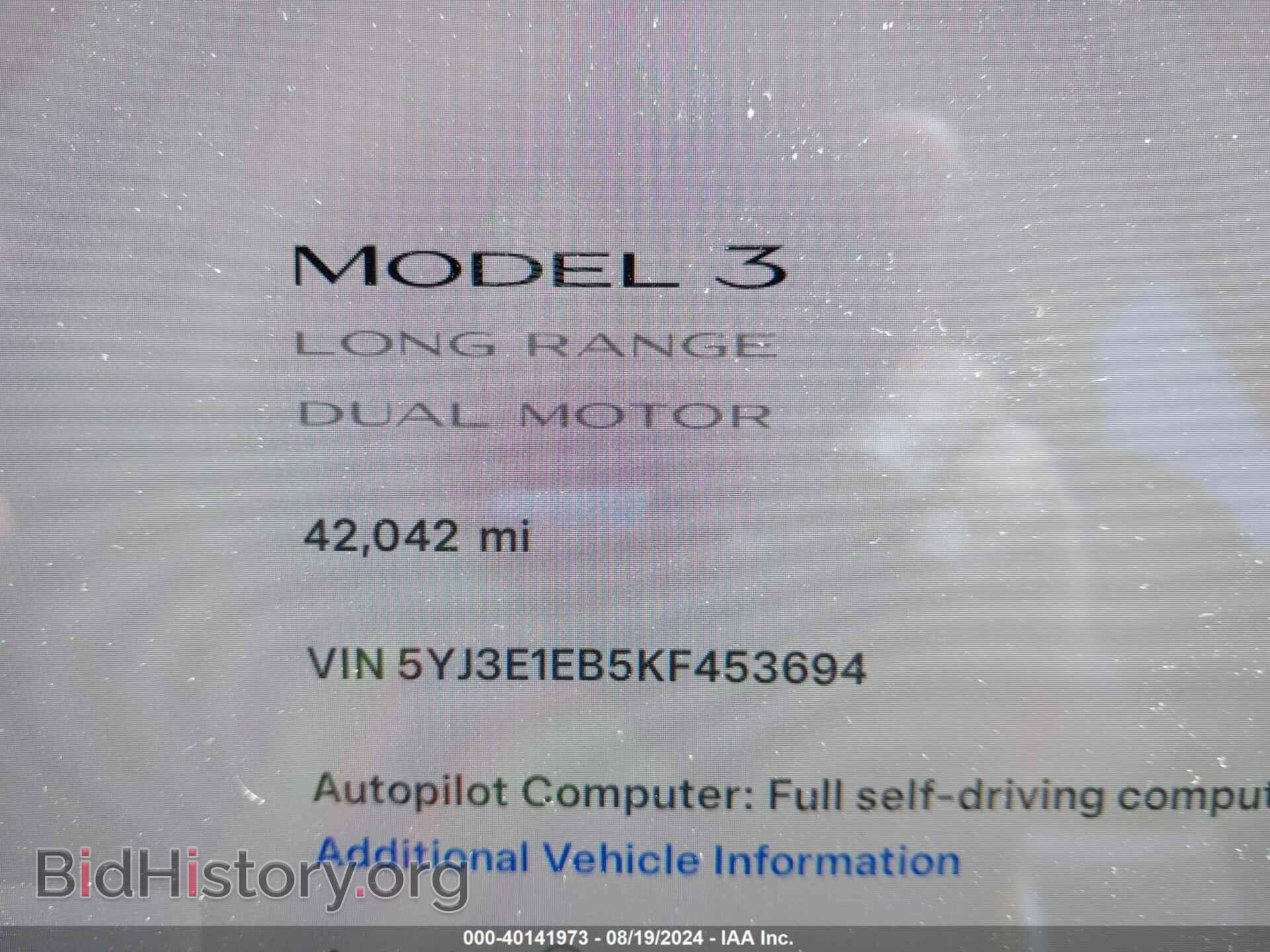 2019 TESLA MODEL 3 - VIN: 5YJ3E1EB5KF453694 - Фото 7