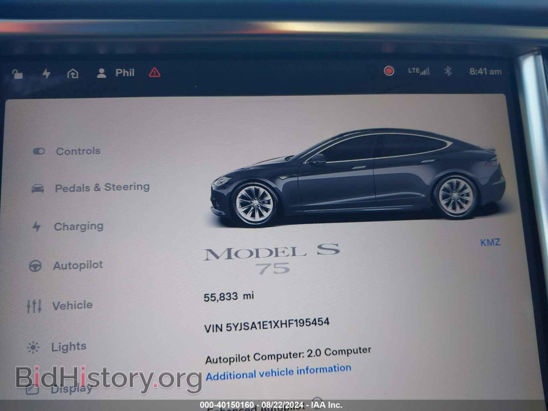 2017 TESLA MODEL S - VIN: 5YJSA1E1XHF195454 - Фото 7