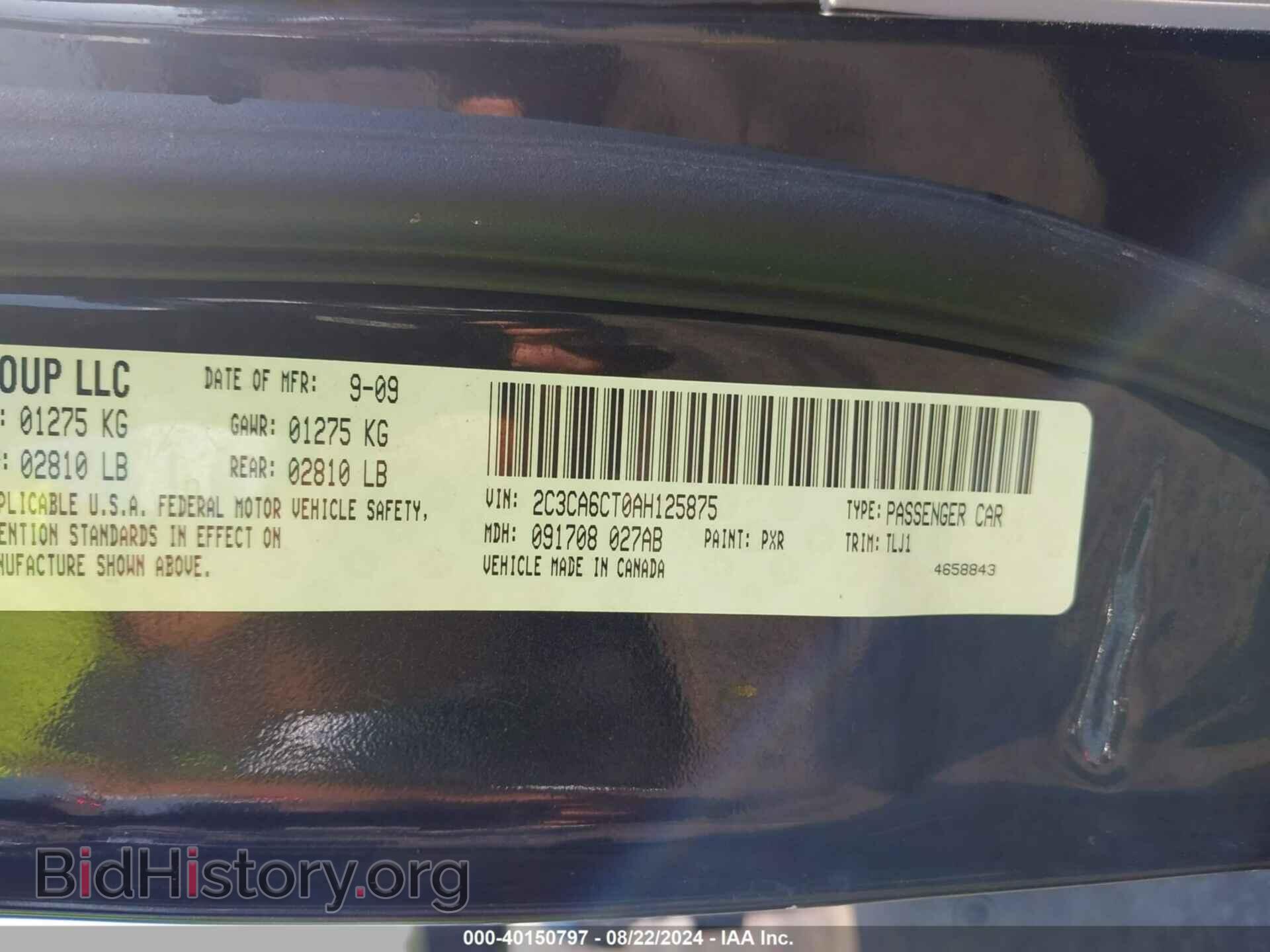 2010 CHRYSLER 300C - VIN: 2C3CA6CT0AH125875 - Фото 9