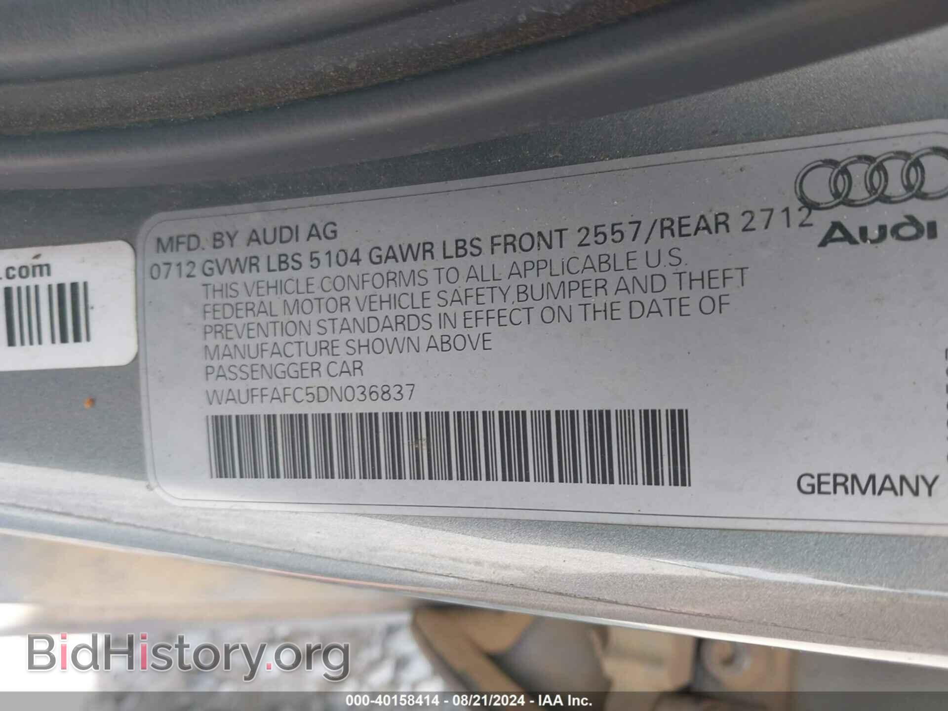 2013 AUDI A6 - VIN: WAUFFAFC5DN036837 - Photo 9