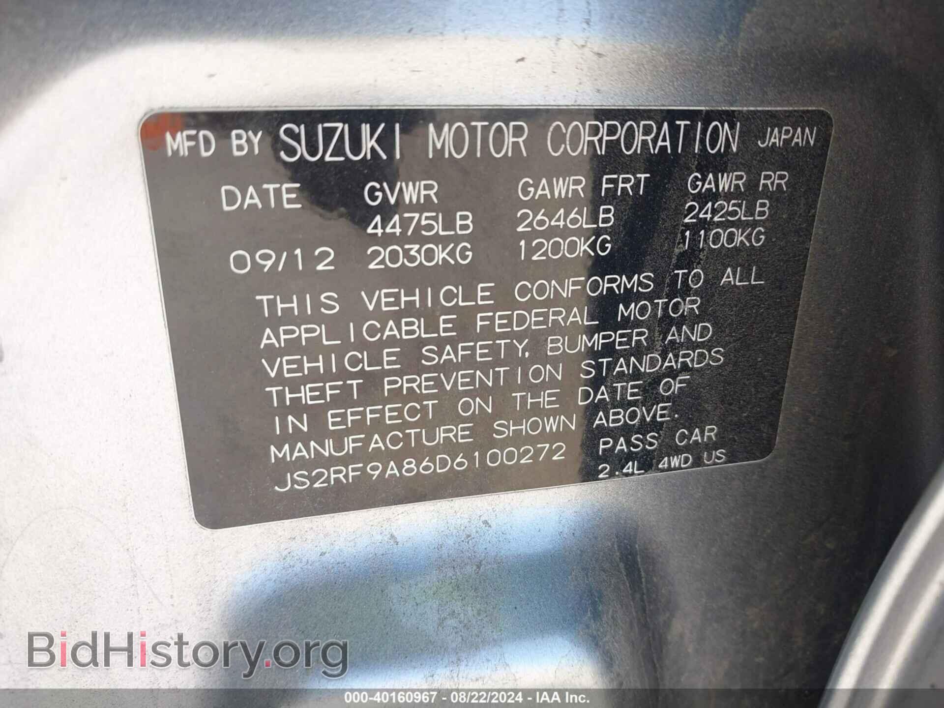 2013 SUZUKI KIZASHI - VIN: JS2RF9A86D6100272 - Photo 9